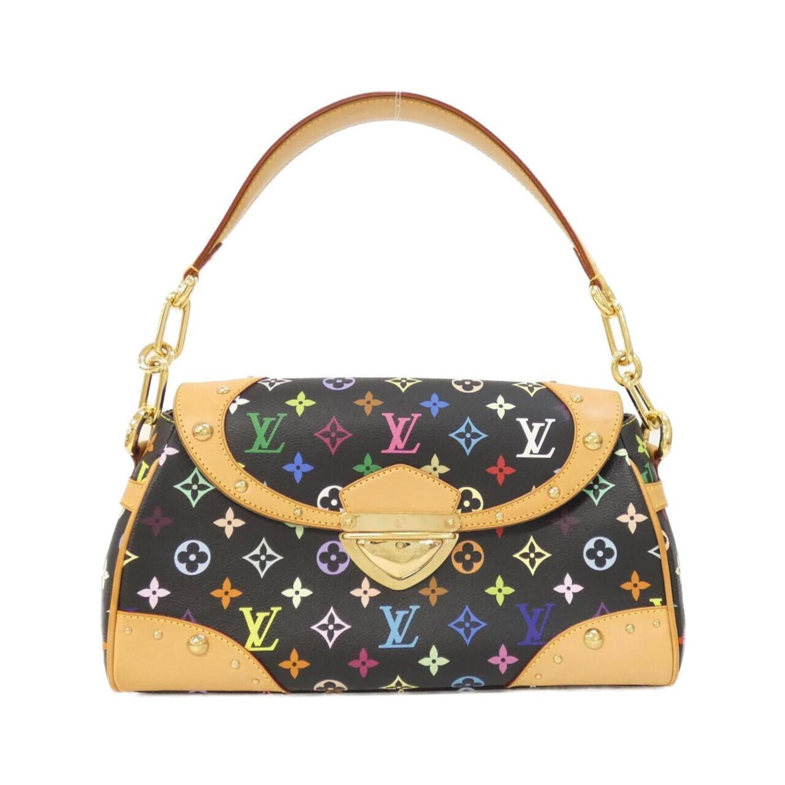 Louis Vuitton Handbag Coated Canvas: Louis Vuitton Handbag Coated Canvas Black Louis Vuitton handbag made from coated canvas, measuring 18cm x 35cm x 13cm. The bag's coated canvas material provides a durable and water-resistant finish. T
