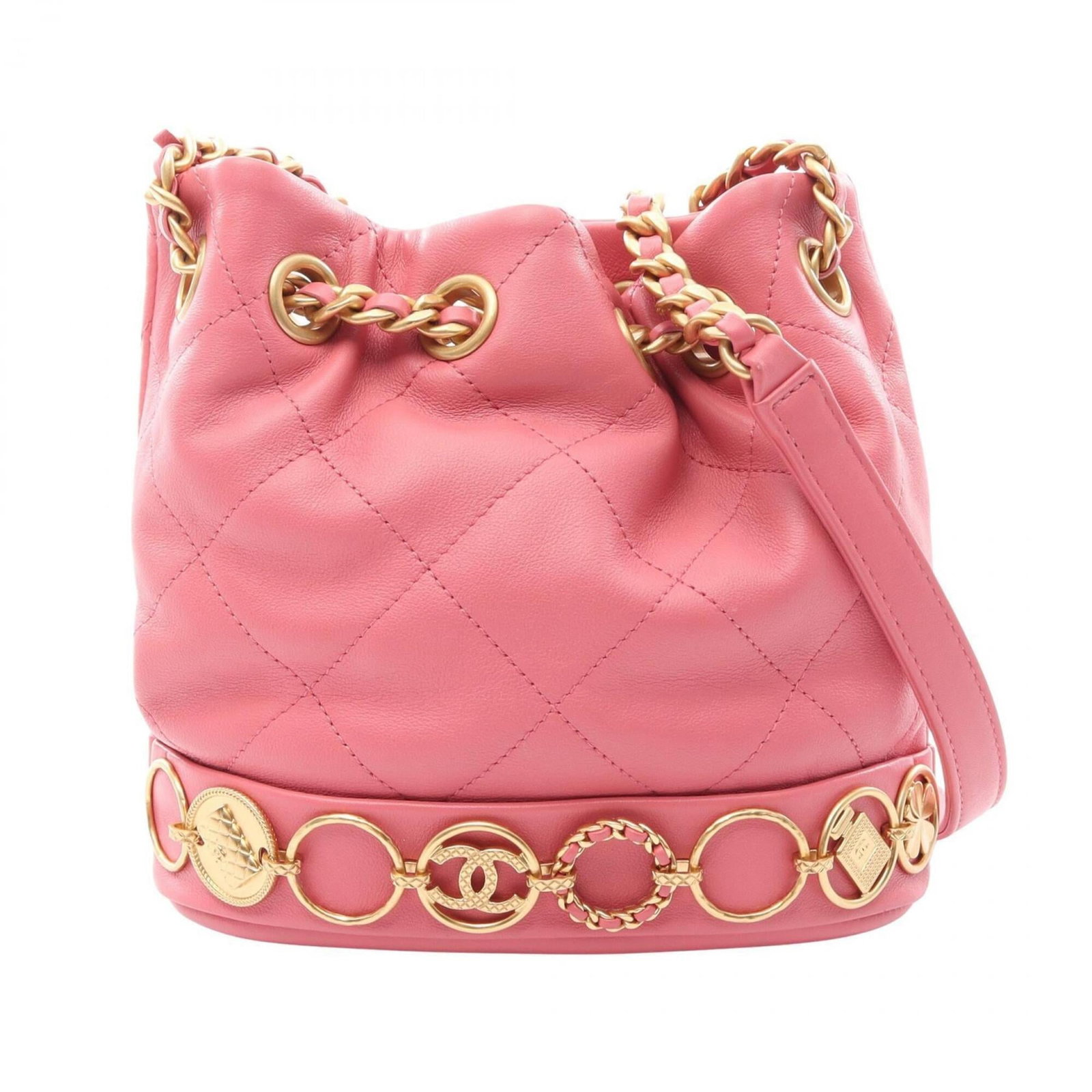 Shoulder Bag Leather Handbag Chanel: Shoulder Bag Leather Handbag Chanel Pink lambskin leather shoulder bag from Chanel, featuring a classic design with a 17cm x 18cm x 8cm size. This stylish handbag is made from high-quality leather