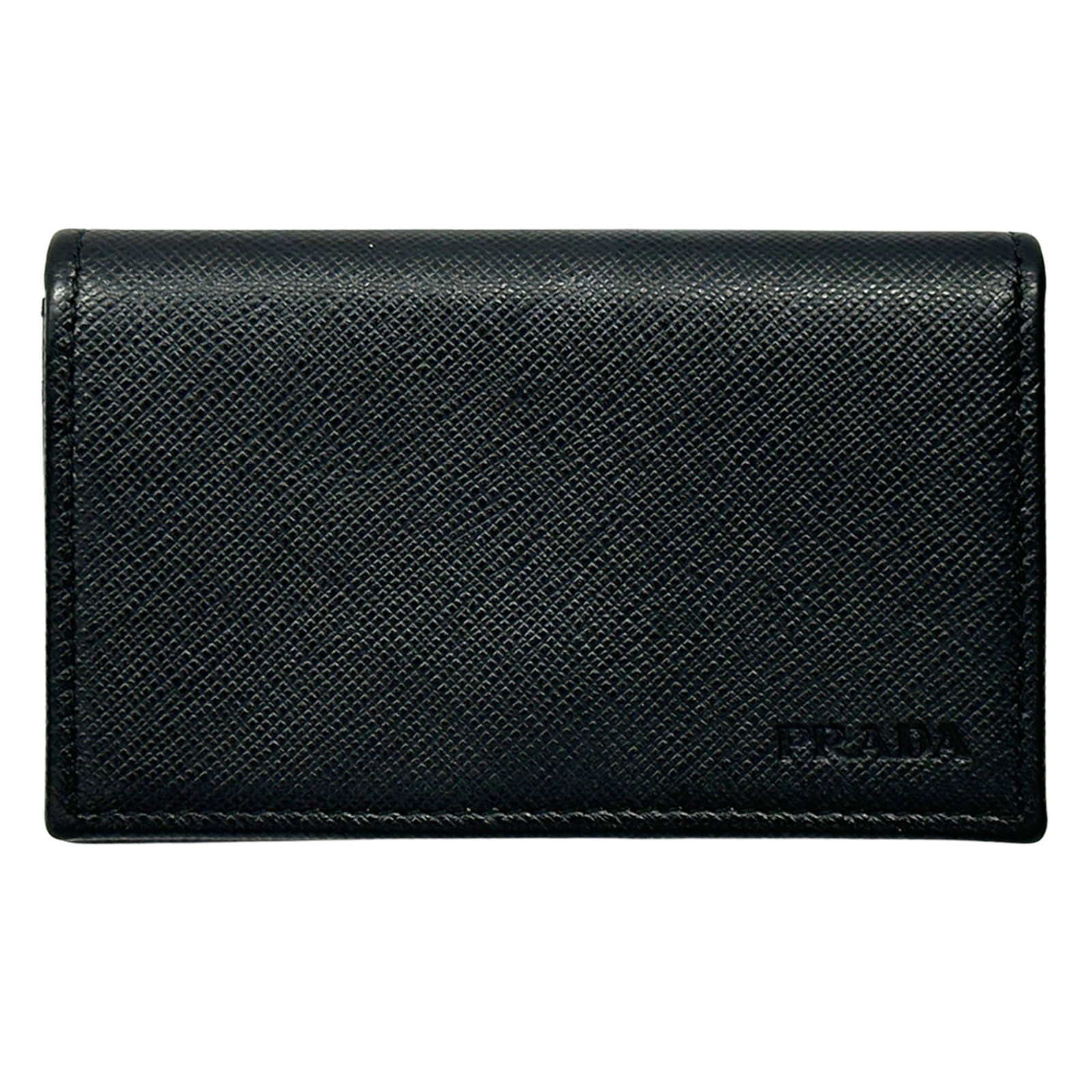 Saffiano Prada Business Card Case: Saffiano Prada Business Card Case Saffiano Prada Business Card Case is made from high-quality Saffiano material, a signature Prada leather finish. This stylish case is designed to hold up to 12
