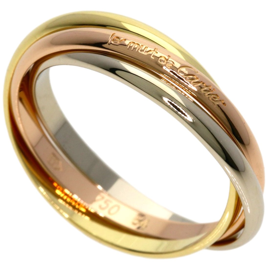 Cartier Trinity Xs #54 Ring K18 Yellow Gold K18 White Gold: Cartier Trinity Xs #54 Ring K18 Yellow Gold K18 White Gold Cartier Trinity Xs #54 Ring is a stunning piece of gold jewelry, featuring K18 Yellow Gold and K18 White Gold. This ring boasts a signature a