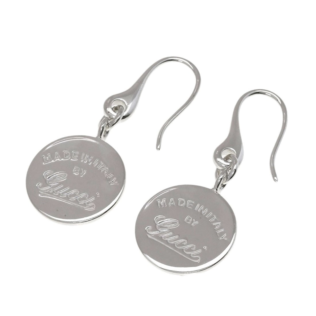 Gucci Circle Logo Hook Earring Silver: Gucci Circle Logo Hook Earring Silver Silver Gucci Circle Logo Hook Earring with sleek, modern design. This earring features the iconic Gucci circle logo in silver metal, showcasing the brand's