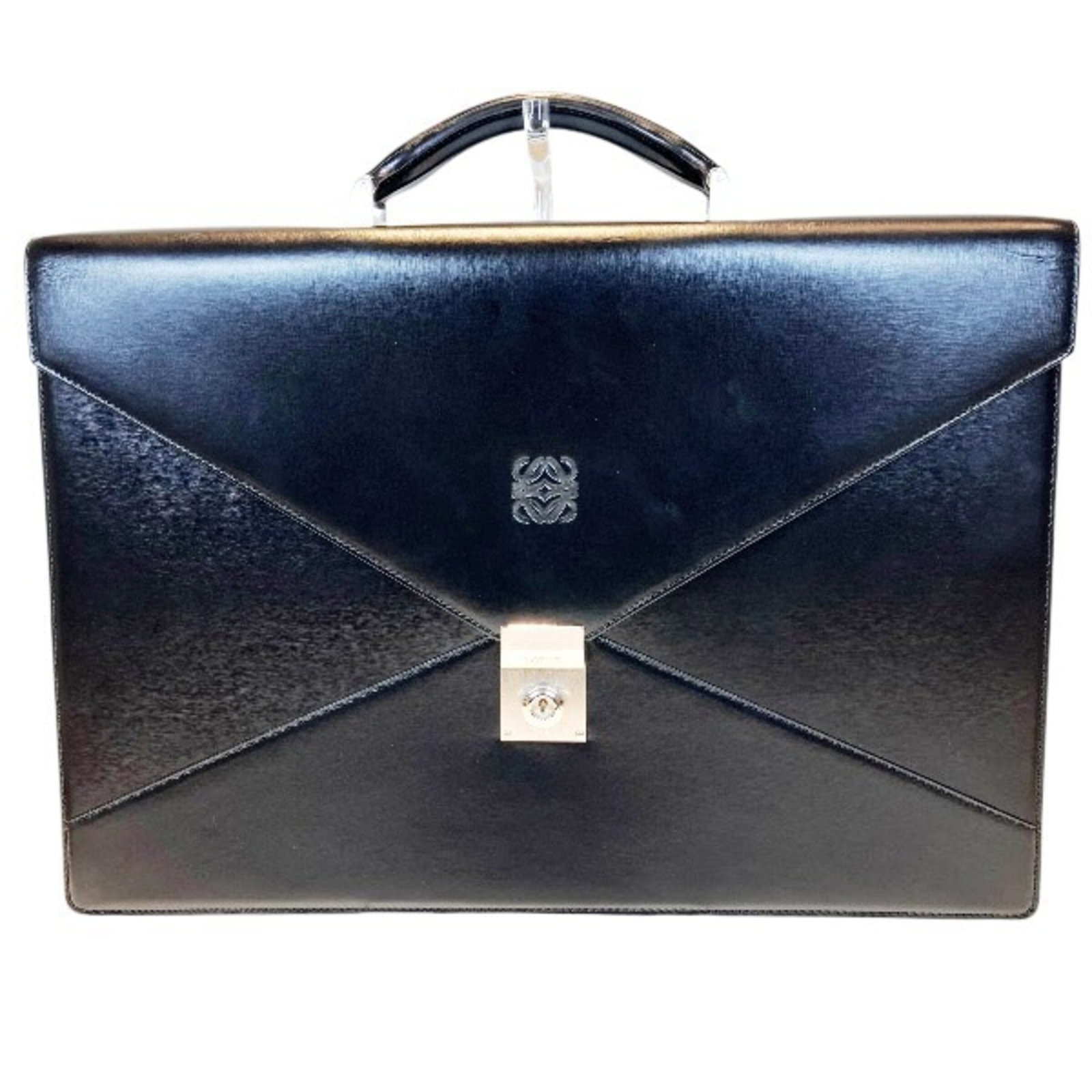 Loewe Briefcase Handbag Leather: Loewe Briefcase Handbag Leather Item Specifics: Brand: Loewe Type: Briefcase, Handbag Material: Leather Color: Black Gender: Men Size (HxWxD): 29cm x 42cm x 6cm / 11.41'' x 16.53'' x 2.36'' Product