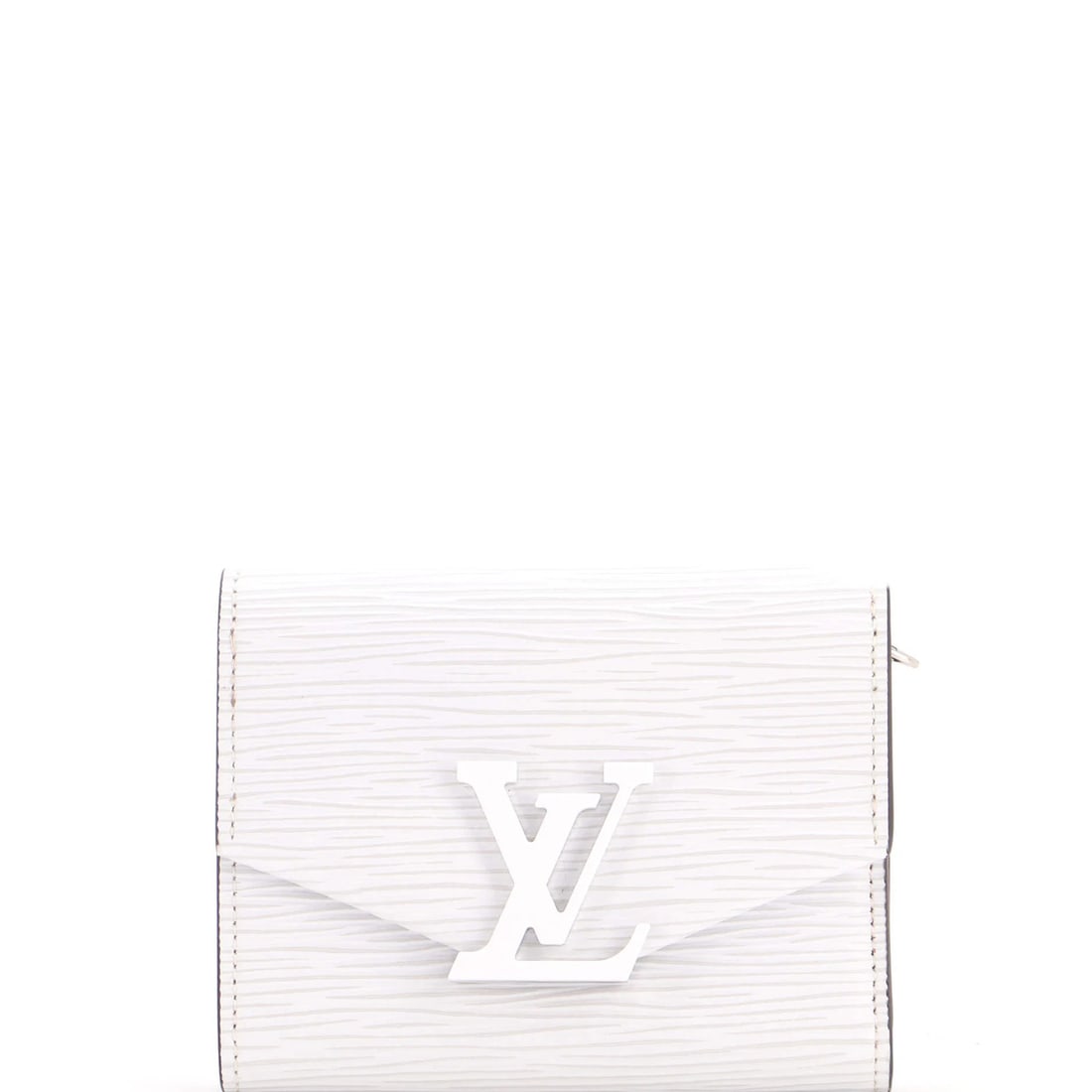 Epi Leather Wallet Epi Compact Louis Vuitton: Epi Leather Wallet Epi Compact Louis Vuitton White Epi Leather Compact Louis Vuitton Wallet features a Grenelle Wallet design with a silver-toned exterior and burgundy interior. The exterior has light