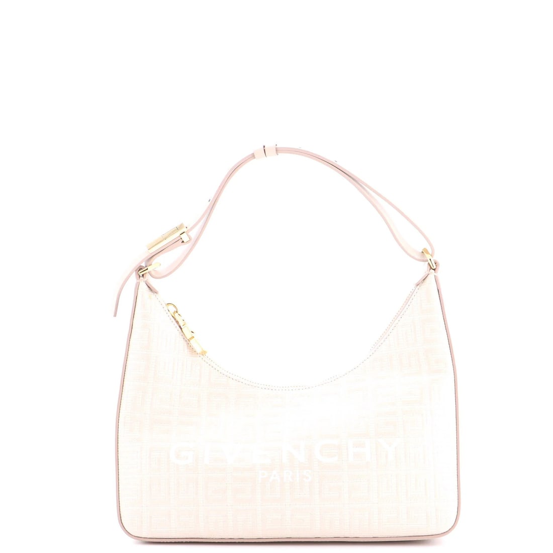 Givenchy Moon Cut Out Bag 4G Coated Canvas Small: Givenchy Moon Cut Out Bag 4G Coated Canvas Small Small Givenchy Moon Cut Out Bag 4G Coated Canvas with neutral exterior and leather interior, featuring a distinctive cut-out design and gold hardware.