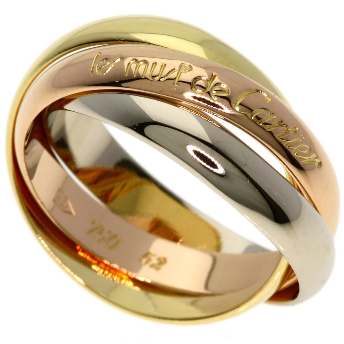 Cartier Trinity #52 Ring K18 Yellow Gold 18K Pink Gold: Cartier Trinity #52 Ring K18 Yellow Gold 18K Pink Gold Cartier Trinity #52 Ring K18 Yellow Gold 18K Pink Gold features a signature, showcasing the brand's signature style. This 18K K18 yellow gold rin