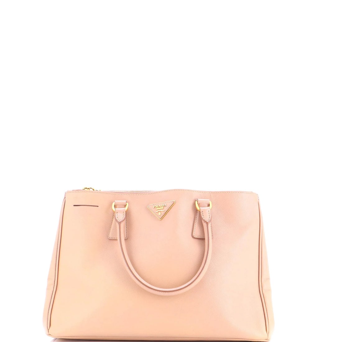 Saffiano Leather Lux Prada Double Medium Tote Zip: Saffiano Leather Lux Prada Double Medium Tote Zip Saffiano Leather Lux Prada Double Medium Tote Zip is a neutral-colored medium-sized tote with a double zip closure, featuring a sturdy saffiano