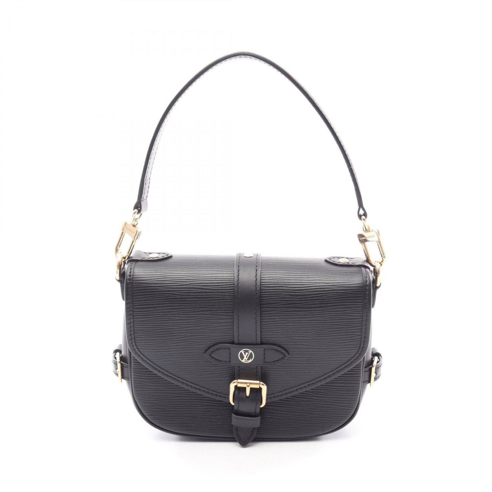 Handbag Leather Louis Vuitton: Handbag Leather Louis Vuitton Black leather Louis Vuitton handbag with dimensions 15cm x 18cm x 6cm. This handbag bears a signature and is made of high-quality leather. Item Specifics: Brand: Louis Vu