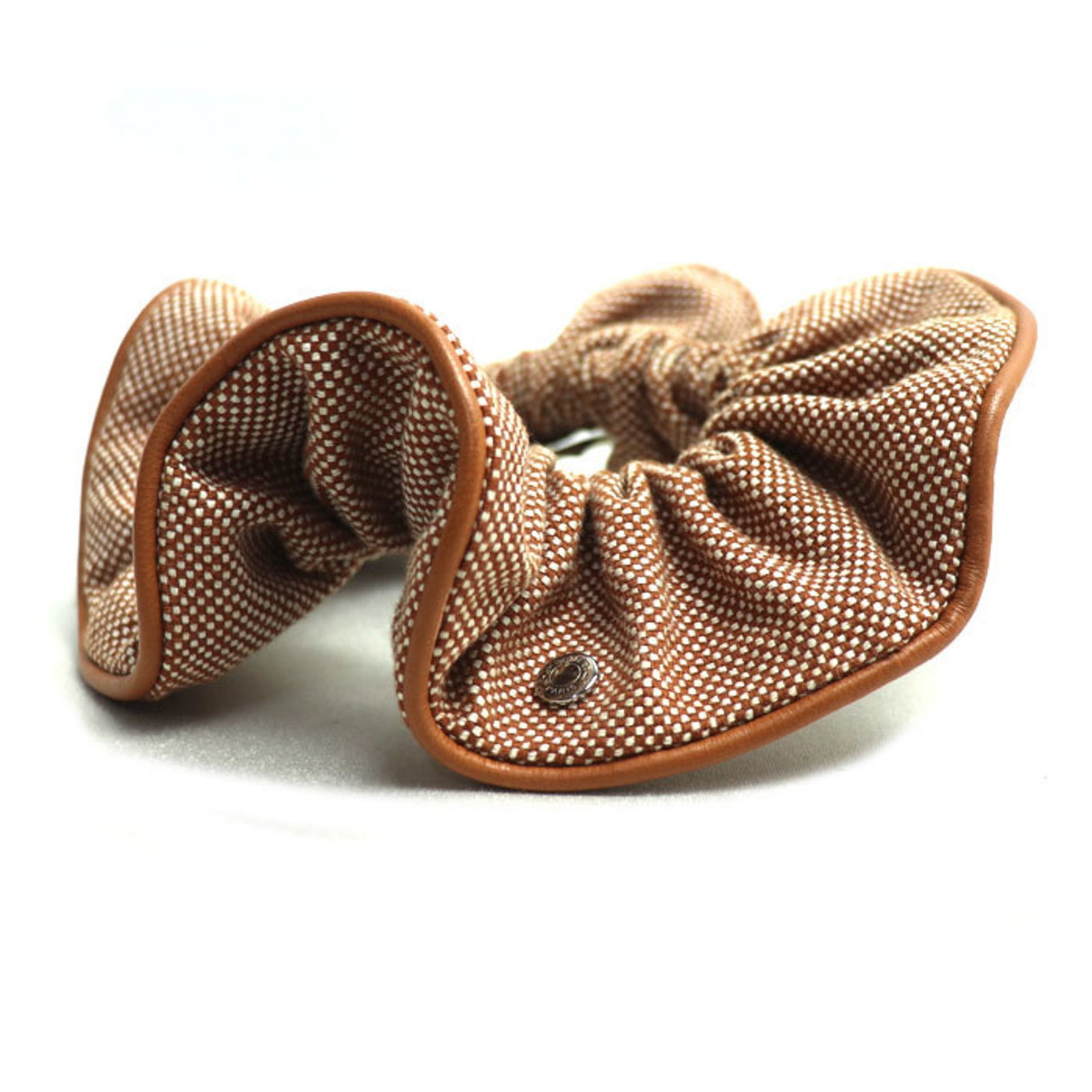 Cotton Leather Scrunchie Hermes - 2