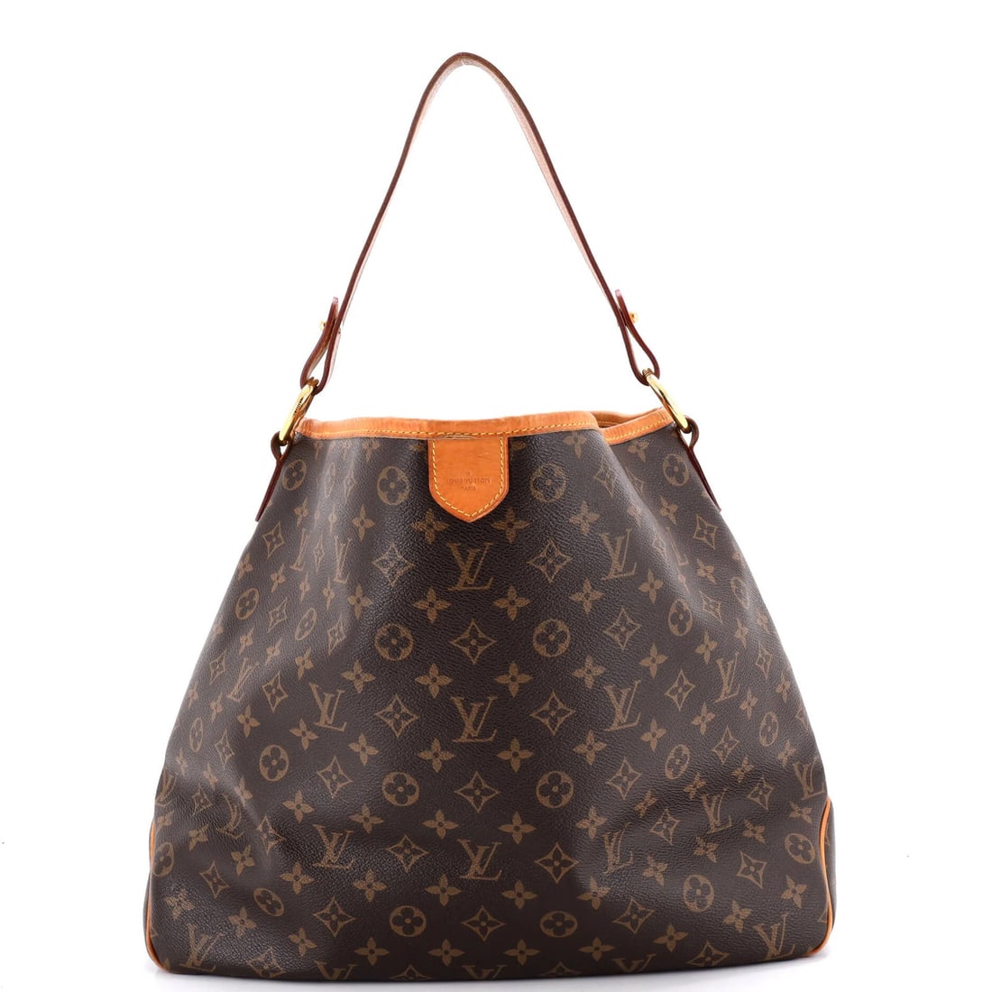 Vuitton Louis Monogram Handbag Canvas MM Delightful: Vuitton Louis Monogram Handbag Canvas MM Delightful Canvas MM Delightful handbag from Louis Vuitton features a classic brown exterior with a canvas coated finish, gold hardware, and a signature