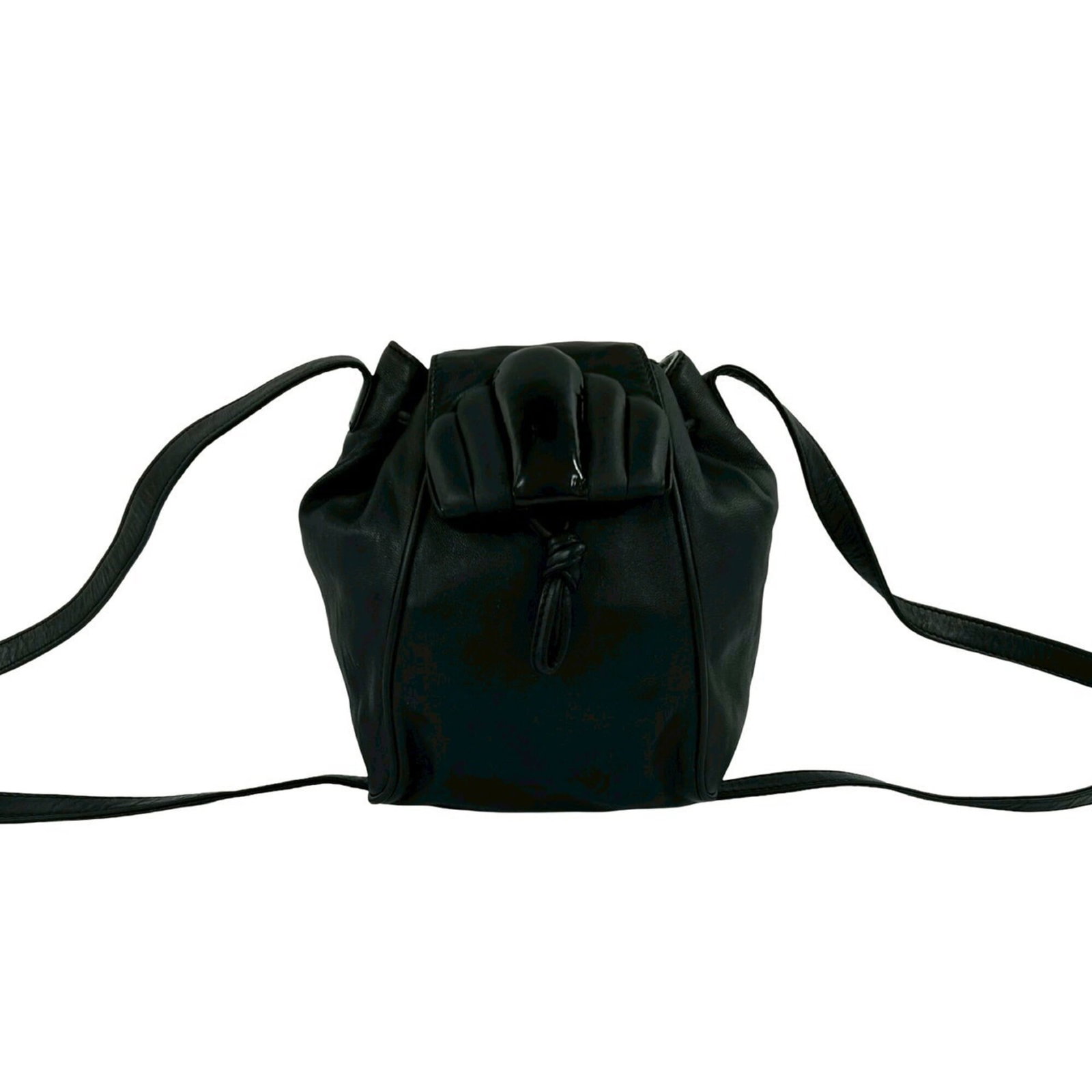 Shoulder Bag Leather Pochette Loewe: Shoulder Bag Leather Pochette Loewe Black leather pochette from Loewe, measuring 18cm x 17cm x 5cm, with a sleek and compact design. This shoulder bag features high-quality leather construction and a 