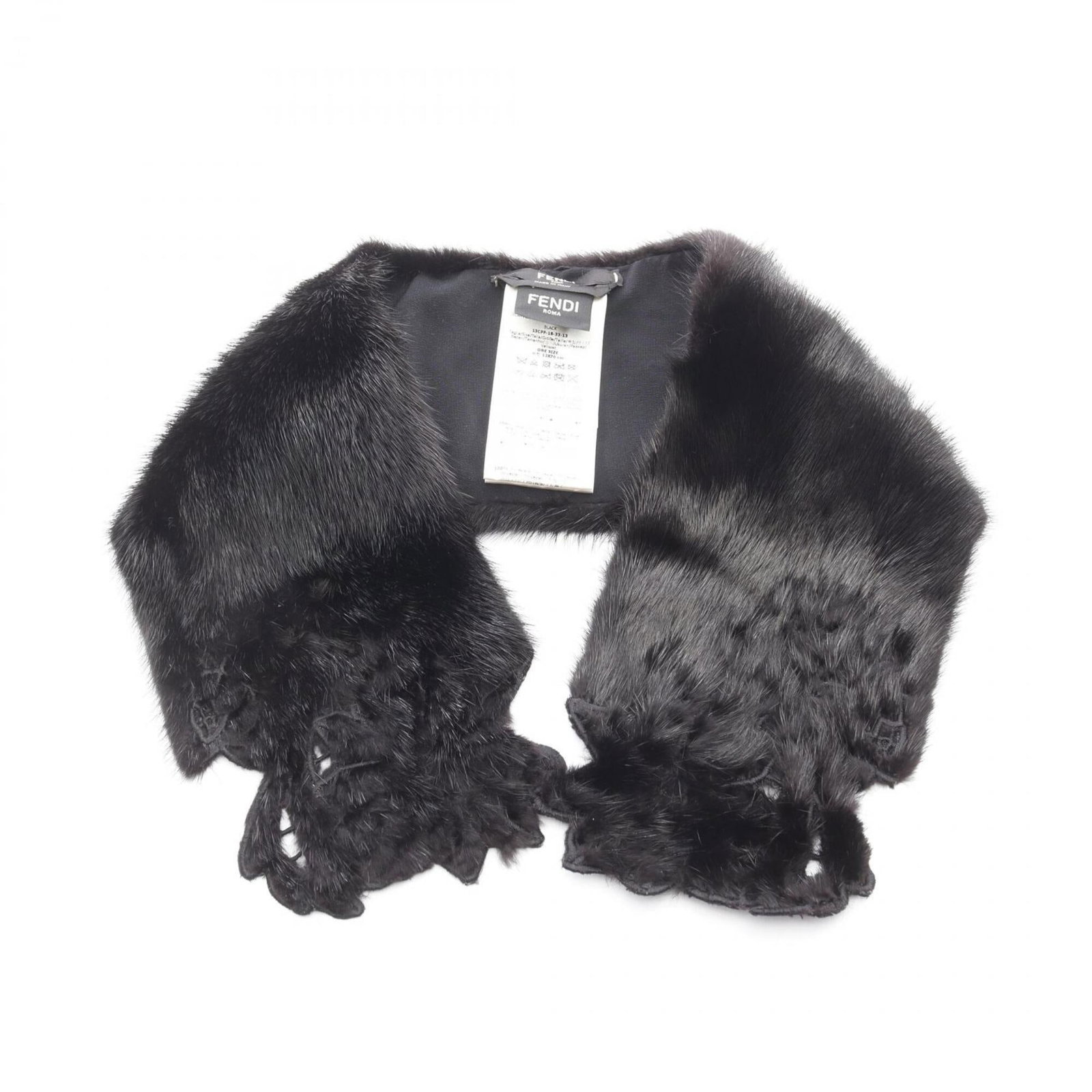 Fur Tippet Fendi: Fur Tippet Fendi The Fendi Fur Tippet is a striking accessory, boasting a sleek black design and made from luxurious mink fur and high-quality leather. Measuring 67cm x 12cm, this stylish piece is