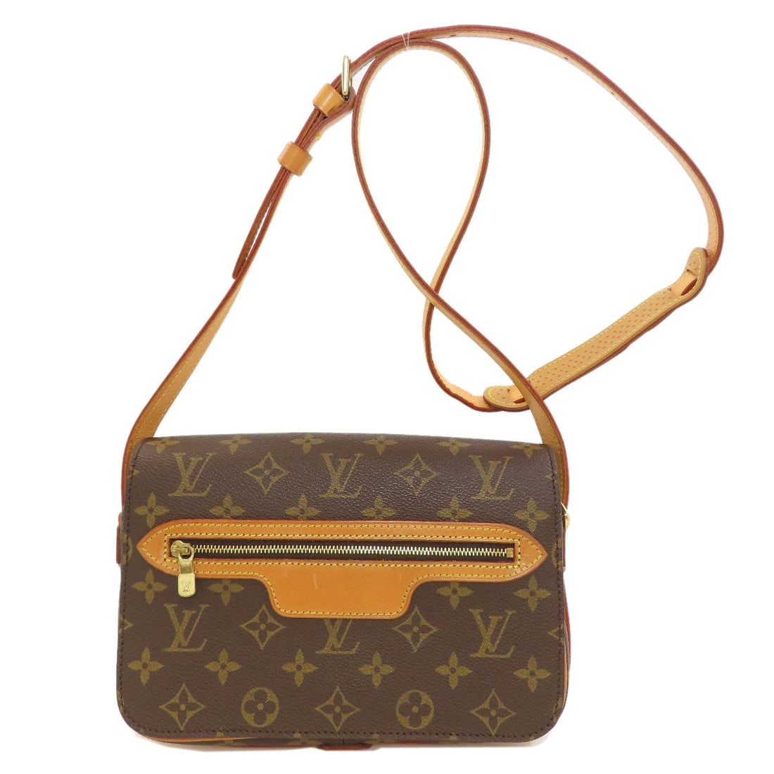 Monogram Canvas Louis Vuitton M51210 Saint Germain Shoulder Bag: Monogram Canvas Louis Vuitton M51210 Saint Germain Shoulder Bag Monogram canvas in brown, a classic design element of the iconic Louis Vuitton style, adorns this shoulder bag. The bag's dimensions,