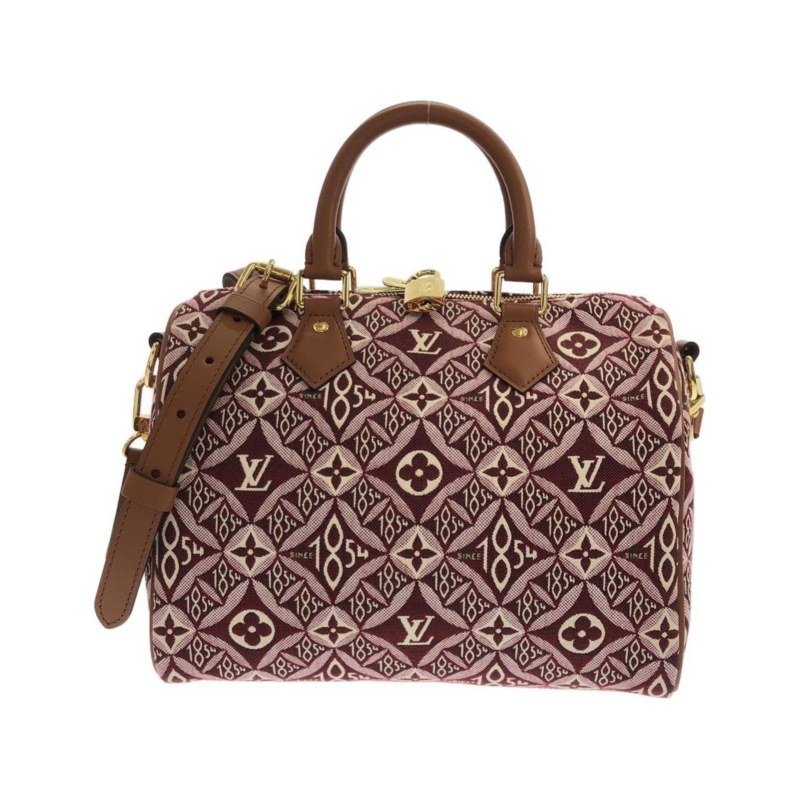Jacquard Boston Bag Louis Vuitton: Jacquard Boston Bag Louis Vuitton Jacquard Boston Bag in Bordeaux, a sophisticated and elegant design from Louis Vuitton. This luxurious handbag features a unique Jacquard weave pattern and gold