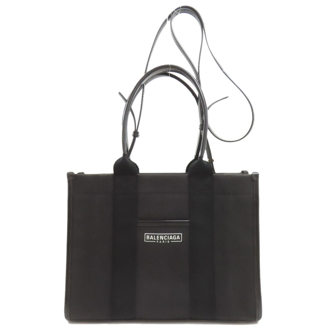 Balenciaga 671402 Hardware Small 2Way Tote Bag Canvas: Balenciaga 671402 Hardware Small 2Way Tote Bag Canvas Black canvas tote bag with a 2-way design, made by Balenciaga. This small tote bag features a sleek and modern design, perfect for everyday use.