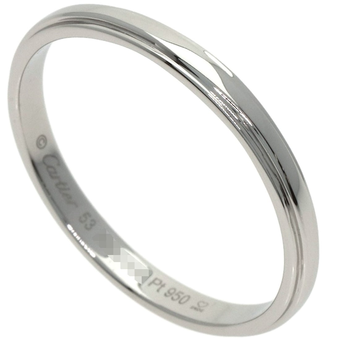Platinum Pt950 Cartier Ring Damour: Platinum Pt950 Cartier Ring Damour The Platinum Pt950 Cartier Ring Damour boasts a sleek silver exterior, characteristic of the iconic Damour style. This platinum ring features the PT950 hallmark, a