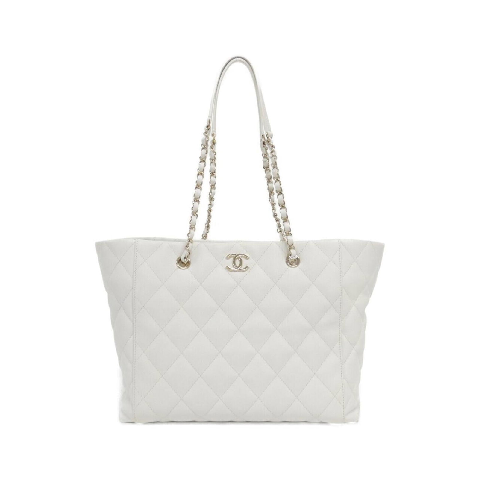 Calfskin Handbag Pouch Chanel: Calfskin Handbag Pouch Chanel The Calfskin Handbag Pouch Chanel is a sleek and sophisticated accessory made from high-quality grained calfskin. Its classic design and timeless white color make it a
