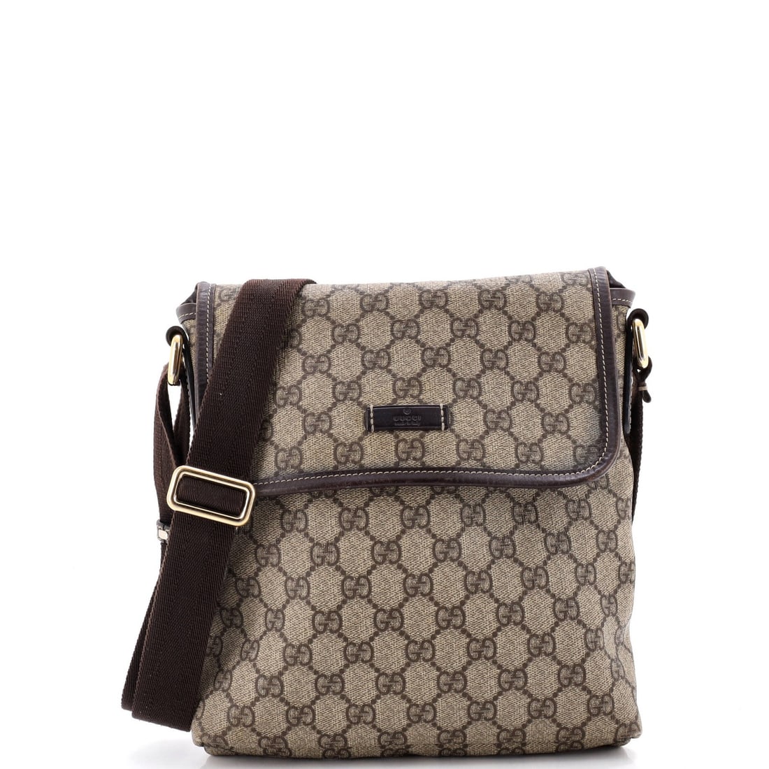 Gucci Flap Messenger Coated Canvas Small GG: Gucci Flap Messenger Coated Canvas Small GG Brown Gucci Flap Messenger Coated Canvas Small GG Cross Body Bag with Heavy Edge Wear and Scuffs. This Gucci Flap Messenger Coated Canvas Small GG Cross