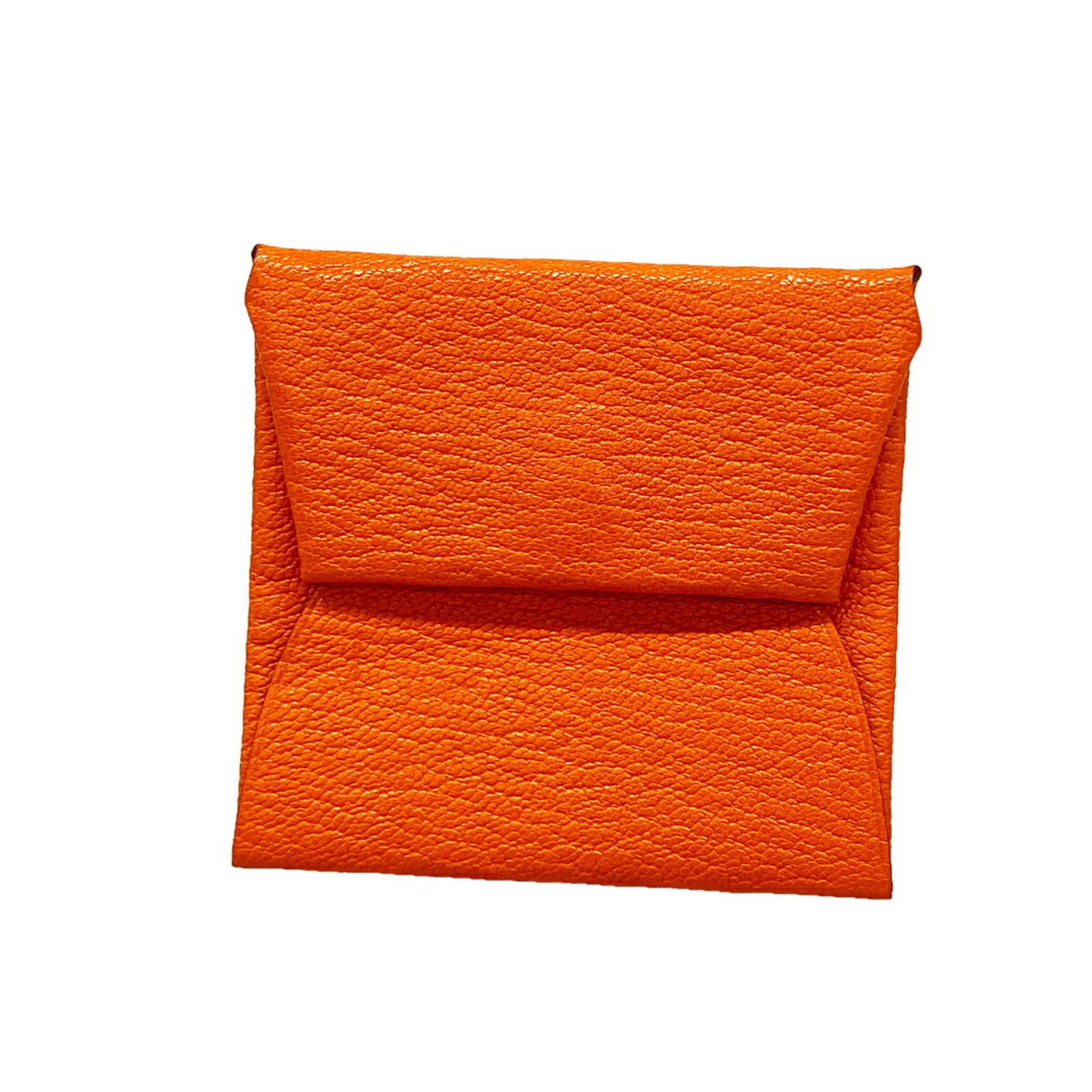 Chevre Leather Coin Purse Myzore Hermes: Chevre Leather Coin Purse Myzore Hermes Chevre leather coin purse Myzore Hermes boasts a vibrant orange poppy color and compact size, measuring 8cm x 8.5cm x 5.00mm. Made from high-quality chevre myzo