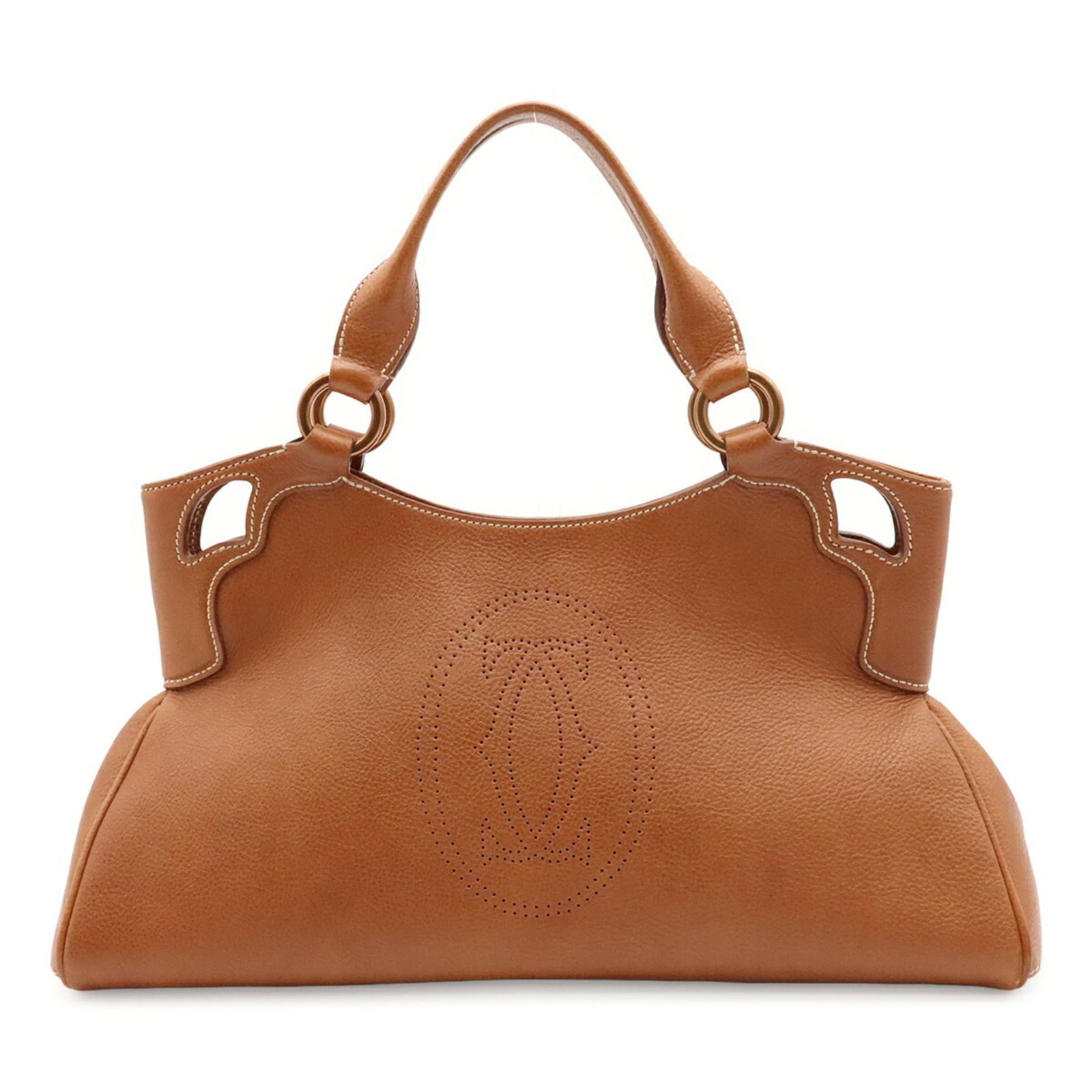 Shoulder Bag Tote Bag Handbag Leather: Shoulder Bag Tote Bag Handbag Leather The Cartier leather shoulder bag tote bag boasts a rich brown color and elegant design, measuring 21cm x 36cm x 12cm. Made from high-quality leather, this