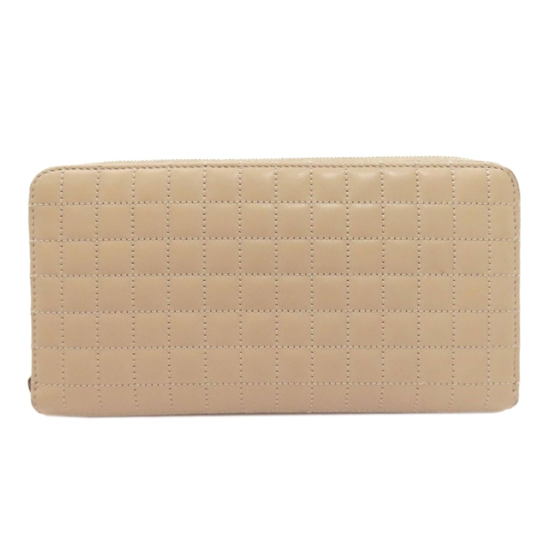 Celine Zip Around Quilting Long Wallet (With Coin Pocket) Leather: Celine Zip Around Quilting Long Wallet (With Coin Pocket) Leather Brown Celine Zip Around Quilting Long Wallet with Coin Pocket features a classic design and functional details. The leather exterior p