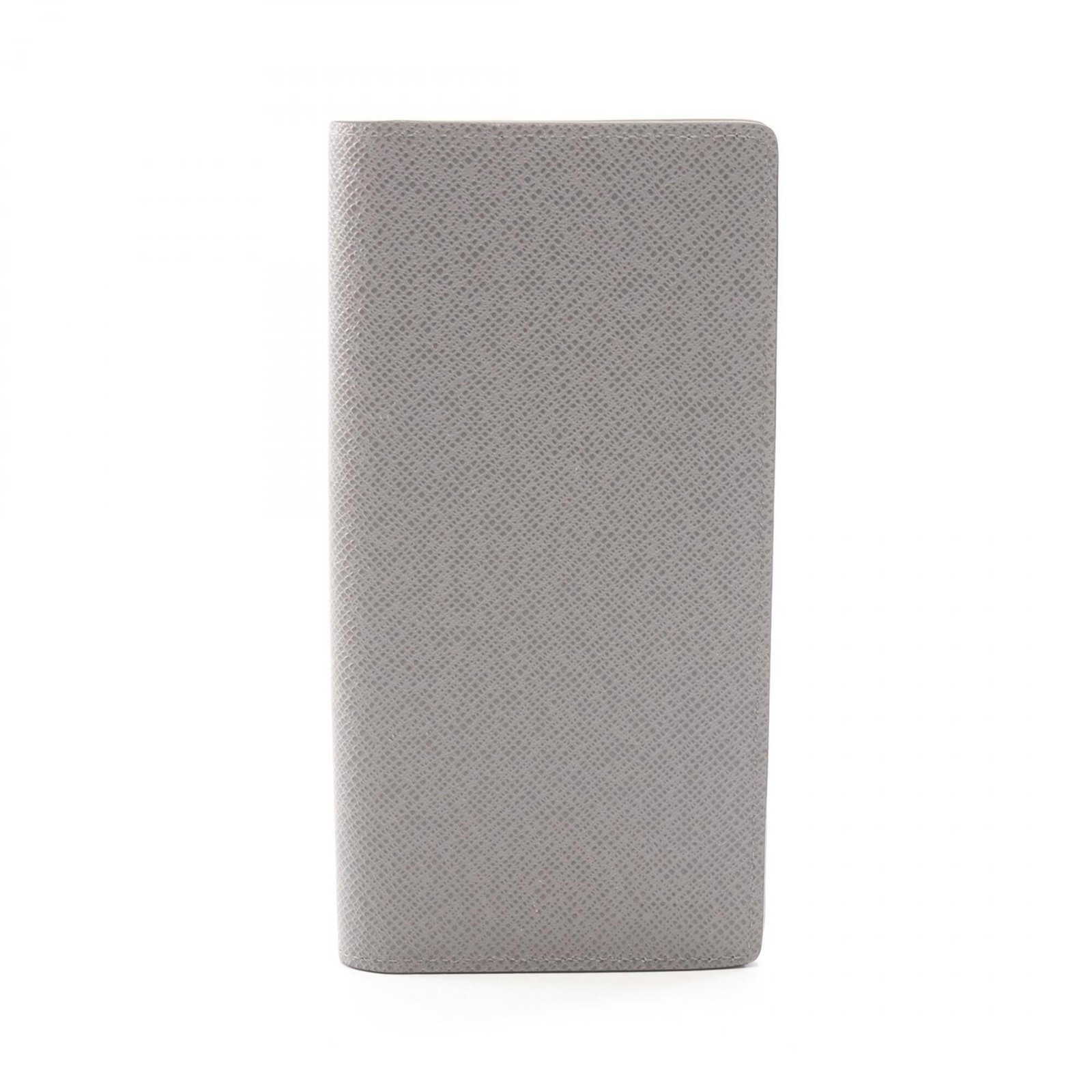 Vuitton Long Wallet Bi Fold Taiga Leather: Vuitton Long Wallet Bi Fold Taiga Leather Taiga leather gives this Louis Vuitton bi-fold wallet a distinctive gray hue, while its compact size (19cm x 10cm x 1.5cm) makes it easy to carry. The