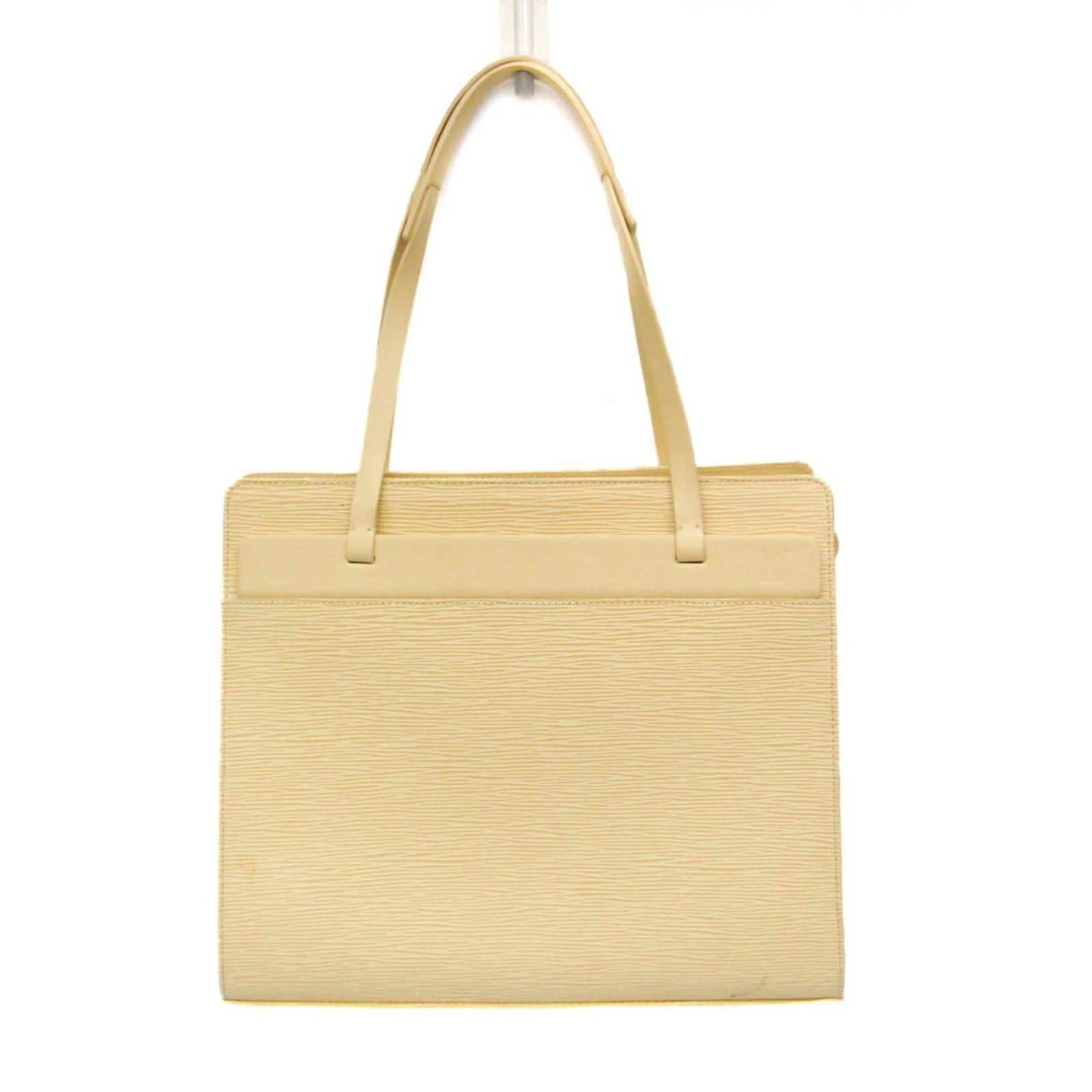 Epi Leather Louis Vuitton Handbag: Epi Leather Louis Vuitton Handbag The Epi Leather Louis Vuitton Croisette PM M5249A handbag boasts a stunning vanilla Epi leather exterior, adorned with gold hardware and a sleek zipper closure. This 