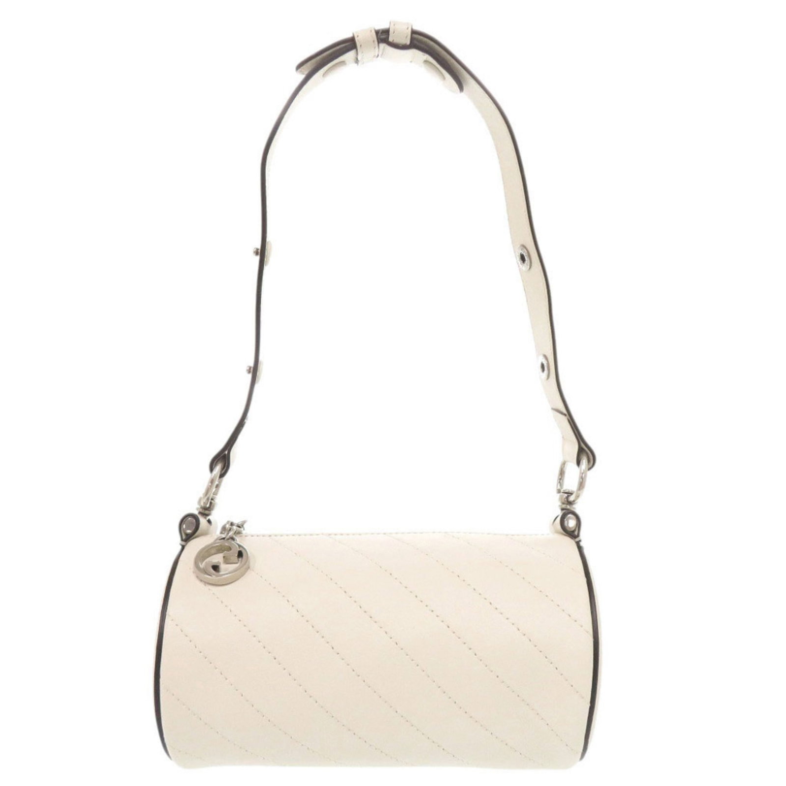 Shoulder Bag Leather: Shoulder Bag Leather White leather shoulder bag from Gucci, measuring 10cm x 19cm x 10cm, with a classic design that showcases its Italian craftsmanship. The bag's clean lines and simple style make it