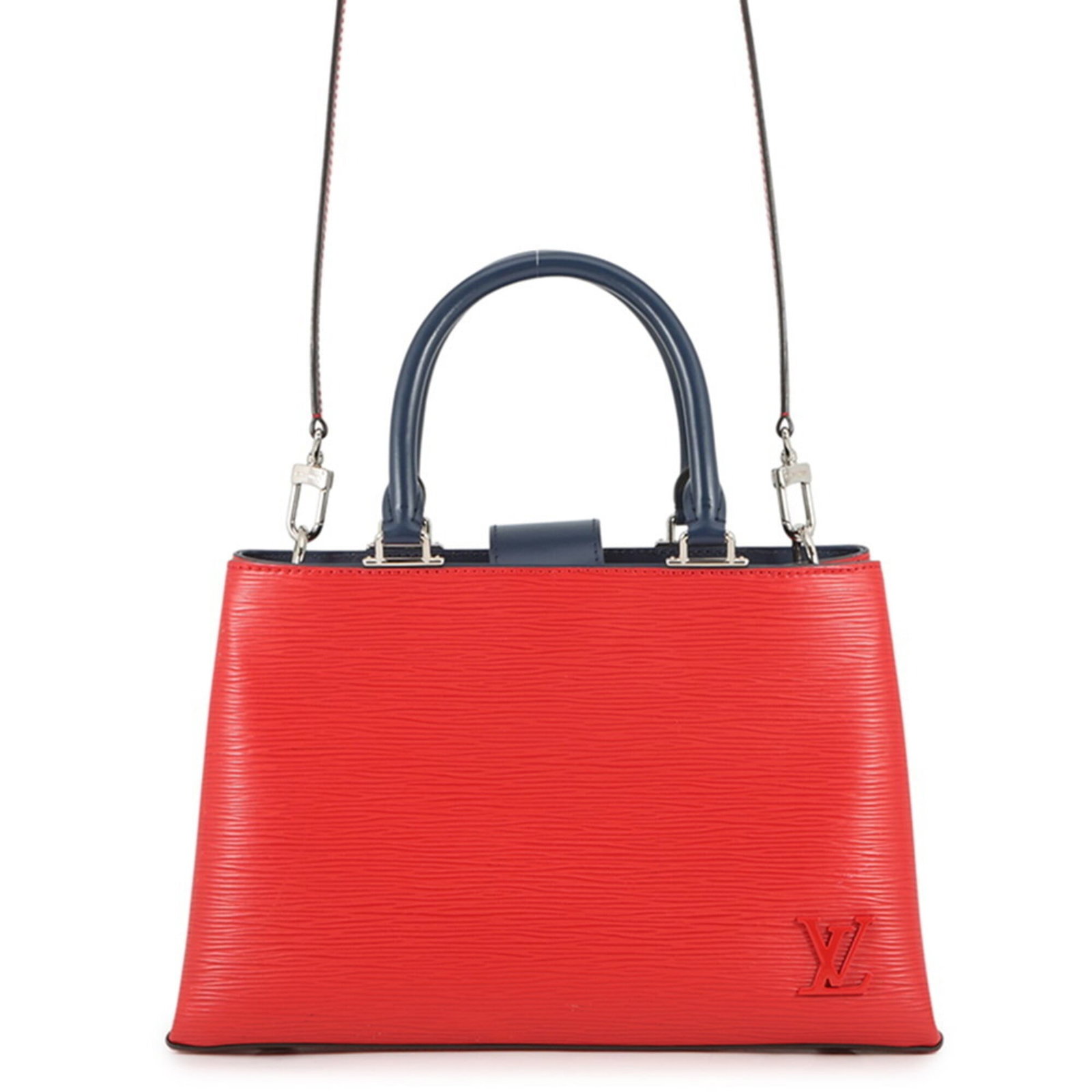 Louis Vuitton Epi Leather Handbag Shoulder: Louis Vuitton Epi Leather Handbag Shoulder Epi leather handbag shoulder from Louis Vuitton, featuring a distinctive Coquelicots and Navy color combination. Made from high-quality Epi leather, this sho