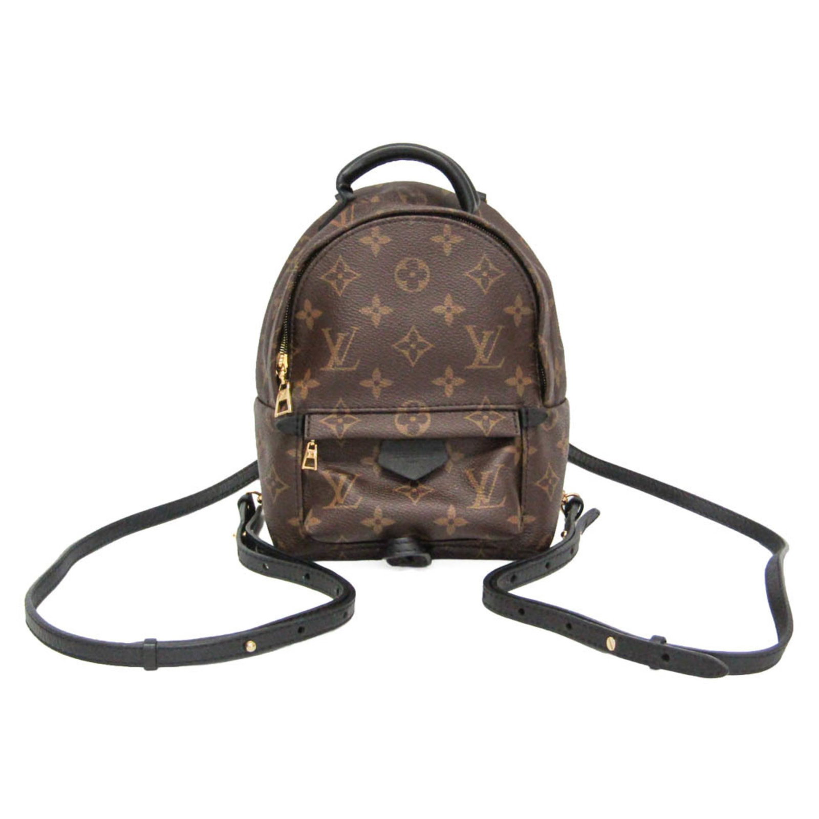 Shoulder Bag Backpack Monogram Leather Vuitton Louis: Shoulder Bag Backpack Monogram Leather Vuitton Louis Monogrammed leather backpack with a classic Palm Springs design, featuring a sturdy zipper closure and open pocket for organization. This stylish