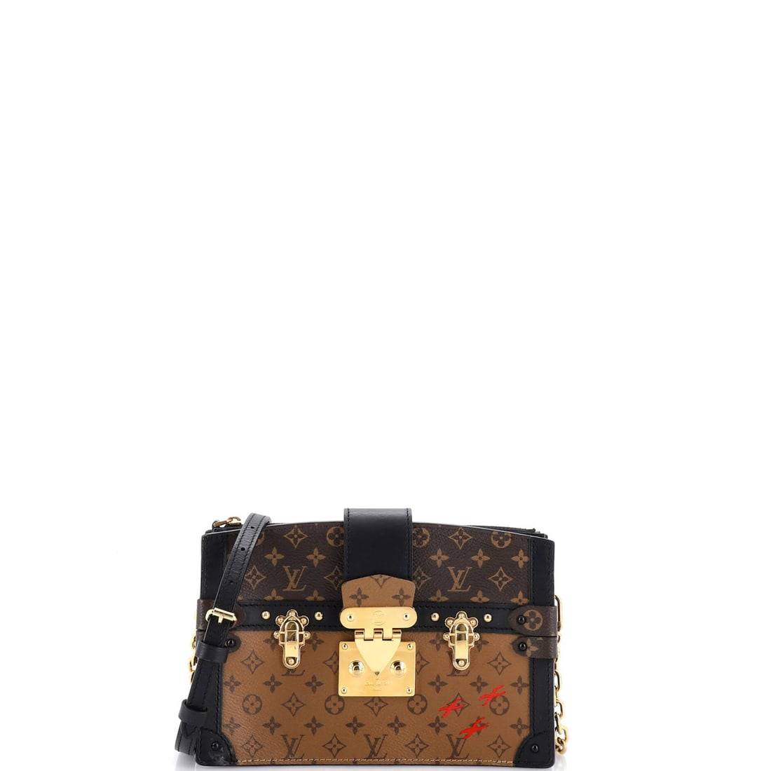 Monogram Reverse Canvas Clutch Trunk Louis Vuitton: Monogram Reverse Canvas Clutch Trunk Louis Vuitton Monogram Reverse Canvas Clutch Trunk Louis Vuitton features a classic design with a unique twist, showcasing the iconic Louis Vuitton monogram in