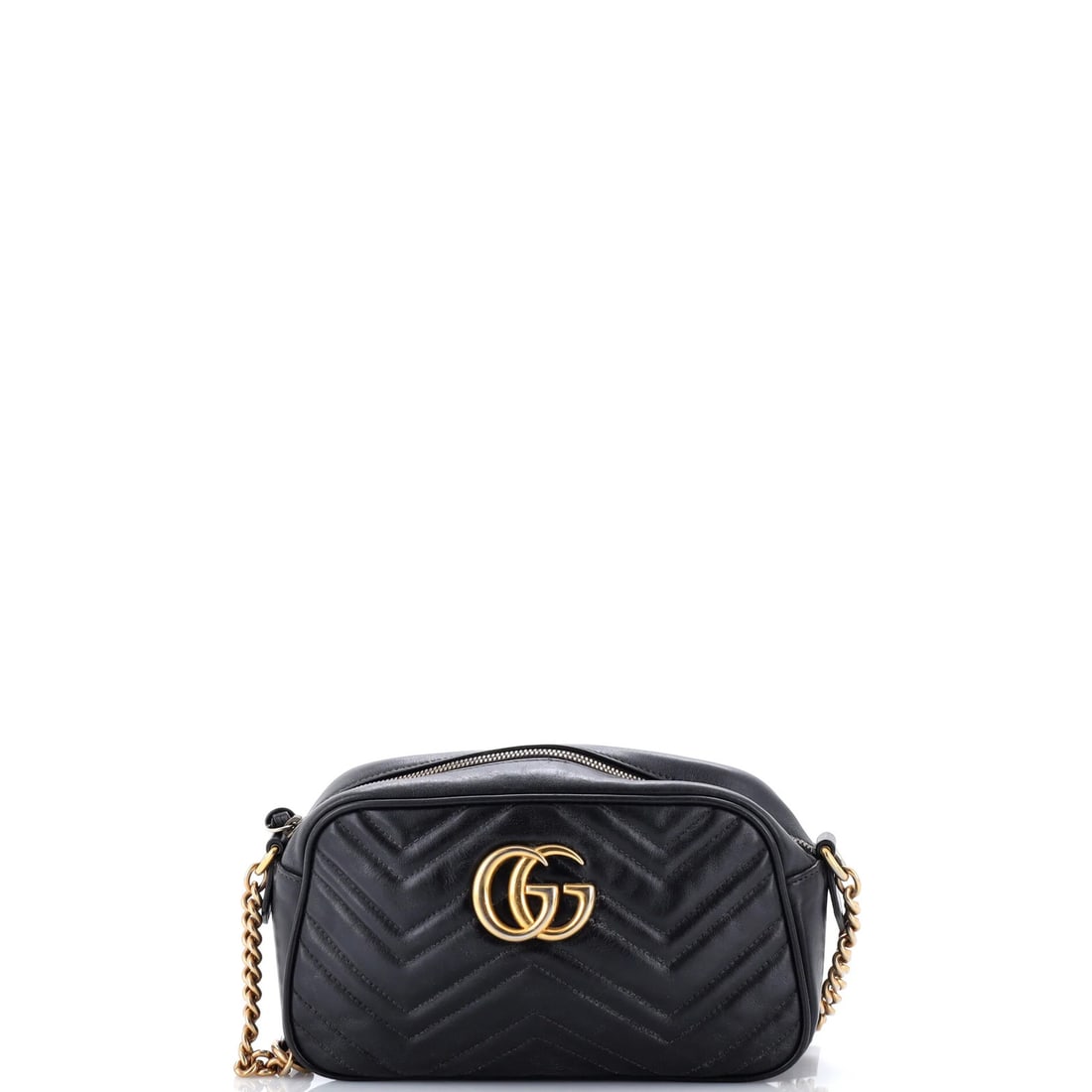 Gucci GG Marmont Shoulder Bag Matelasse Leather Small: Gucci GG Marmont Shoulder Bag Matelasse Leather Small Small Gucci GG Marmont Shoulder Bag in Black Matelasse Leather with Gold Hardware, featuring a classic cross body design and neutral interior.