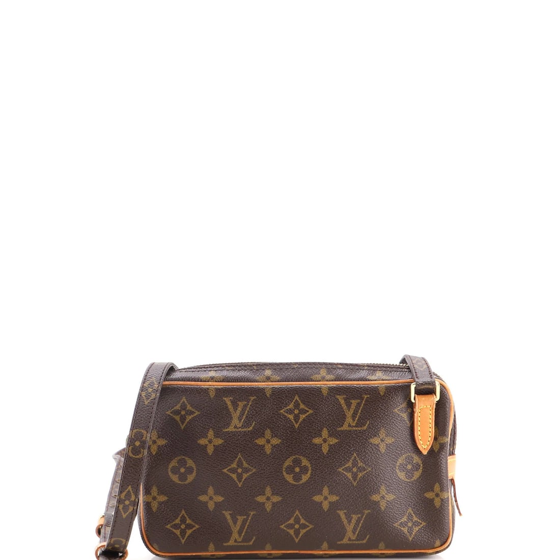 Canvas Monogram Bag Louis Vuitton Pochette Marly: Canvas Monogram Bag Louis Vuitton Pochette Marly Canvas Monogram Bag Louis Vuitton Pochette Marly - A classic cross body bag with a timeless design, featuring a brown canvas exterior with gold hardwar
