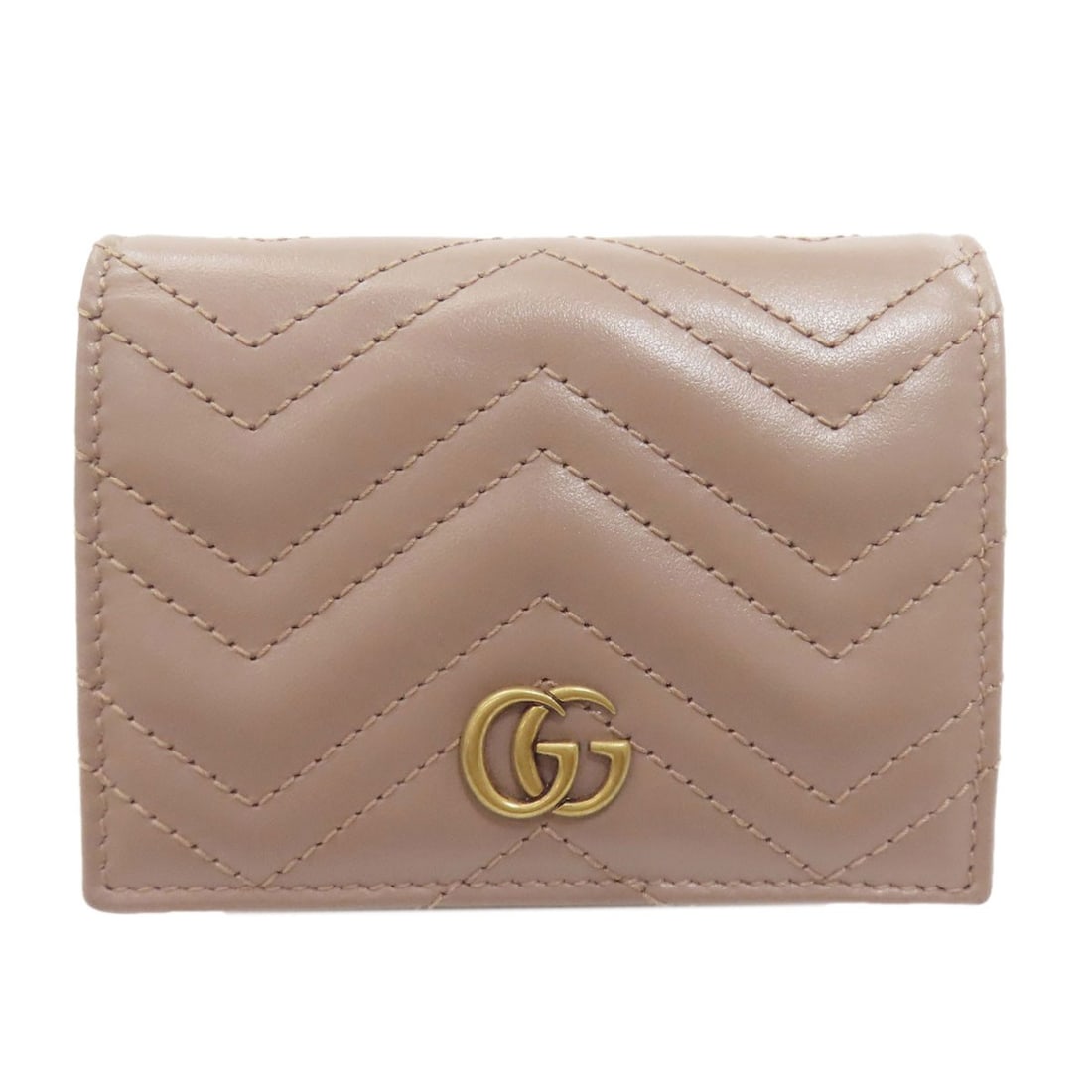 Gucci Wallet Leather Bifold Double G Marmont With Coin Pocket 466492: Gucci Wallet Leather Bifold Double G Marmont With Coin Pocket 466492 Brown leather bifold wallet with coin pocket, featuring the iconic Gucci Double G Marmont design. Made from high-quality leather, t