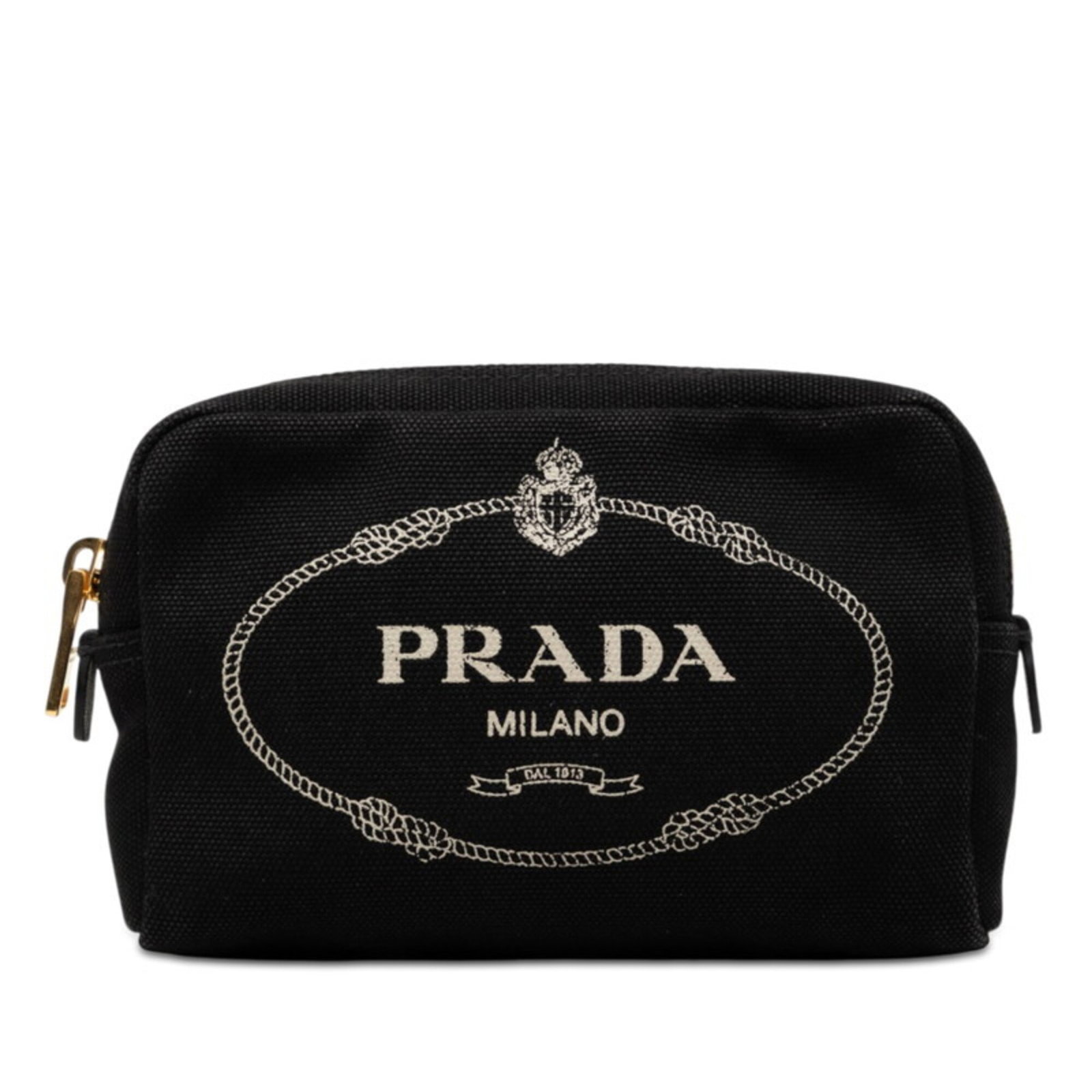 Pouch Handbag Canvas: Pouch Handbag Canvas Canvas Pouch Handbag by Prada. Made from high-quality canvas, this sleek and sophisticated handbag measures 11cm x 15cm x 4.5cm, perfect for carrying the essentials in style. The