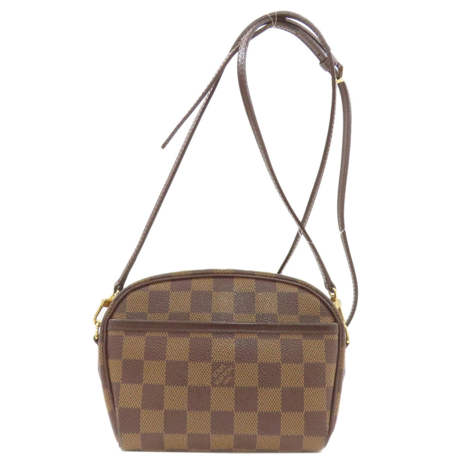 Canvas Damier Bag Pochette Shoulder Vuitton Louis: Canvas Damier Bag Pochette Shoulder Vuitton Louis Damier canvas pattern adds a unique touch to this classic Louis Vuitton pochette shoulder bag, featuring a timeless design and elegant Ebene brown