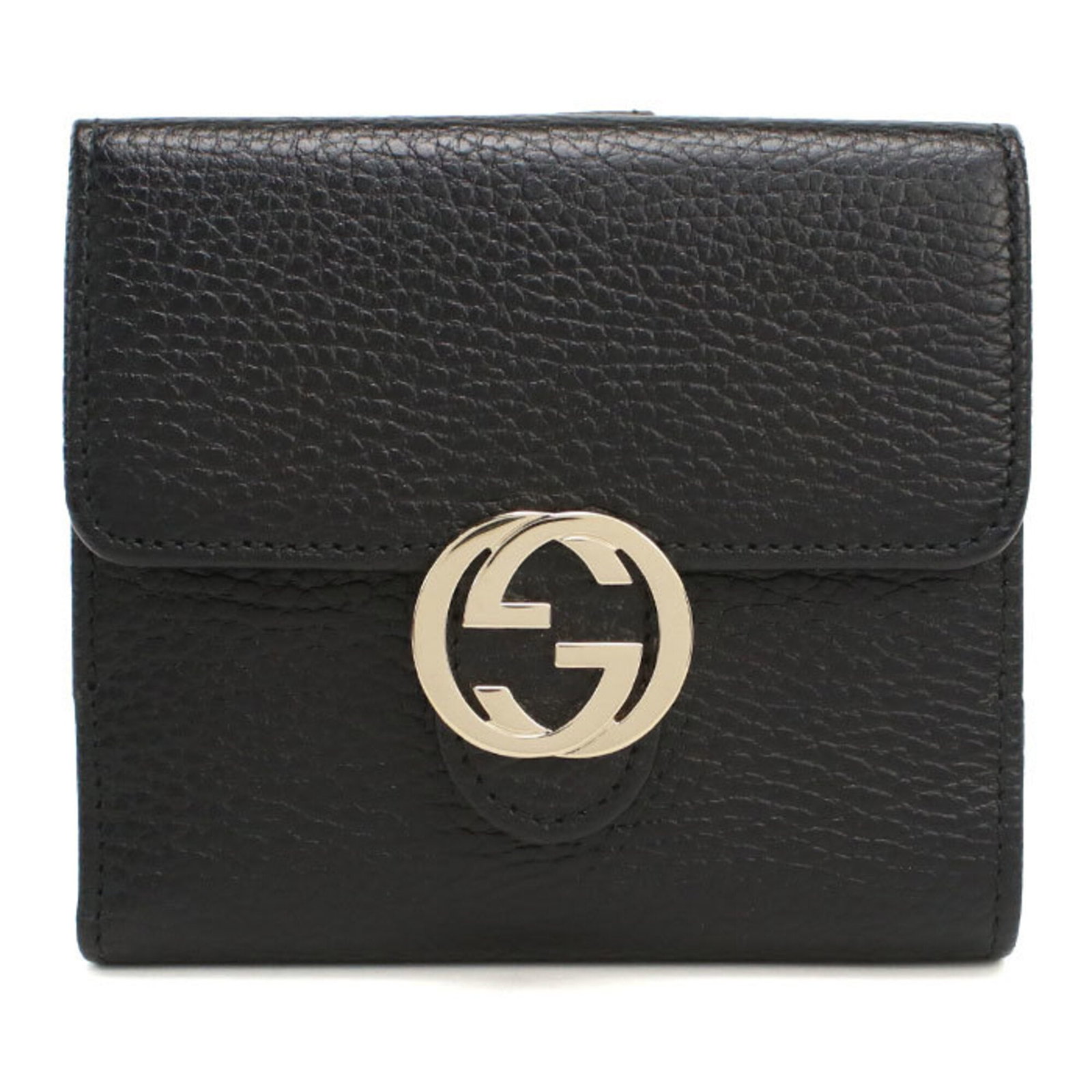 Gucci Wallet (Bi-Fold) Leather: Gucci Wallet (Bi-Fold) Leather Black bi-fold leather wallet from Gucci, measuring 11cm x 12cm x 3cm, made from high-quality leather. This classic design is a timeless addition to any handbag or purse