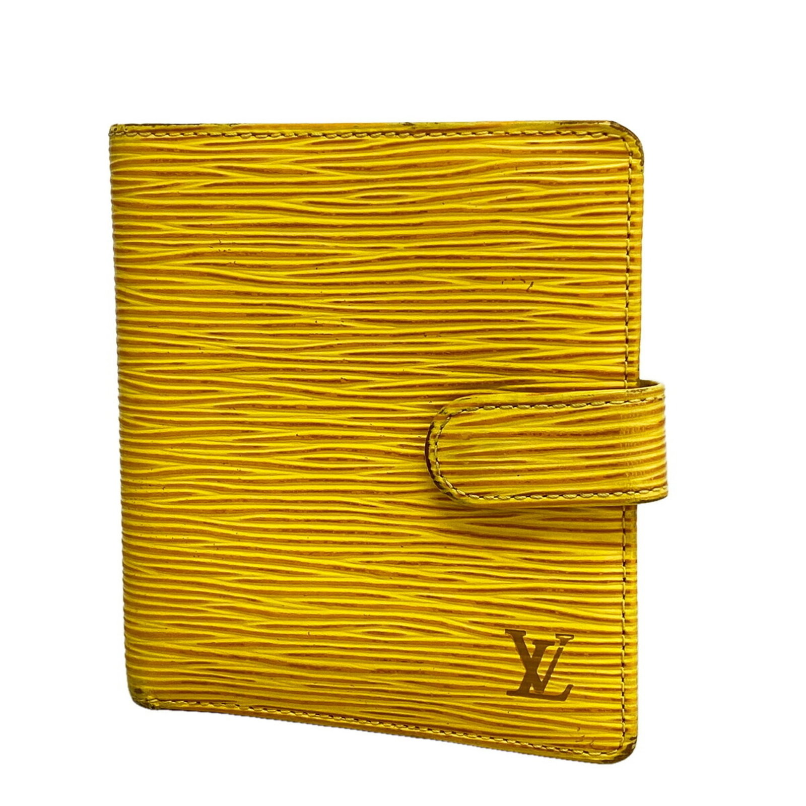 Louis Vuitton Wallet (Bi-Fold): Louis Vuitton Wallet (Bi-Fold) Louis Vuitton's iconic bi-fold wallet features a striking Jaune color and sleek design, measuring 12cm x 11cm x 2cm. This stylish accessory is a testament to the