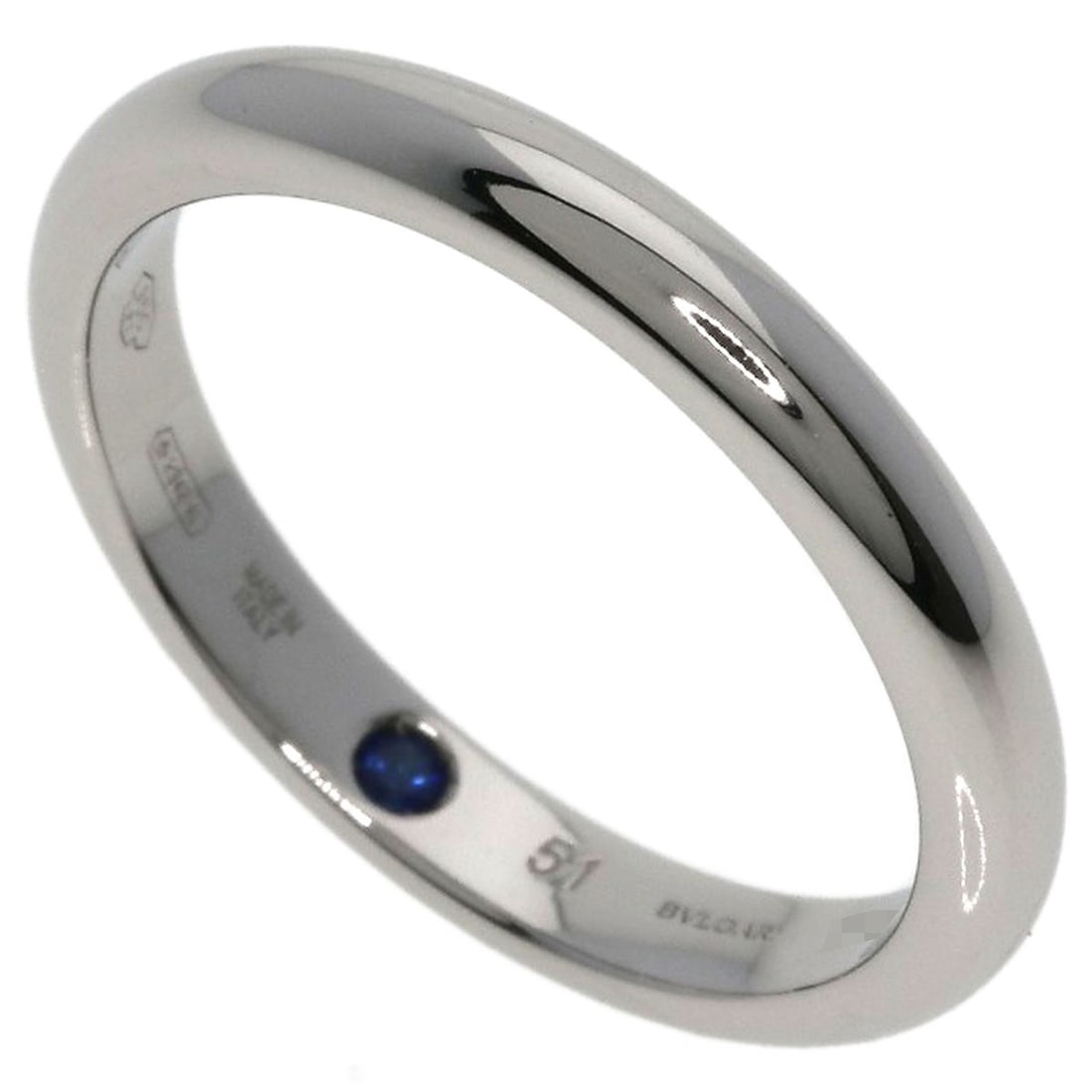 Bvlgari Wedding Inner Sapphire #51 Ring Platinum Pt950: Bvlgari Wedding Inner Sapphire #51 Ring Platinum Pt950 Bvlgari Wedding Inner Sapphire #51 Ring Platinum Pt950 is a stunning platinum ring featuring a silver metal exterior and a main stone of