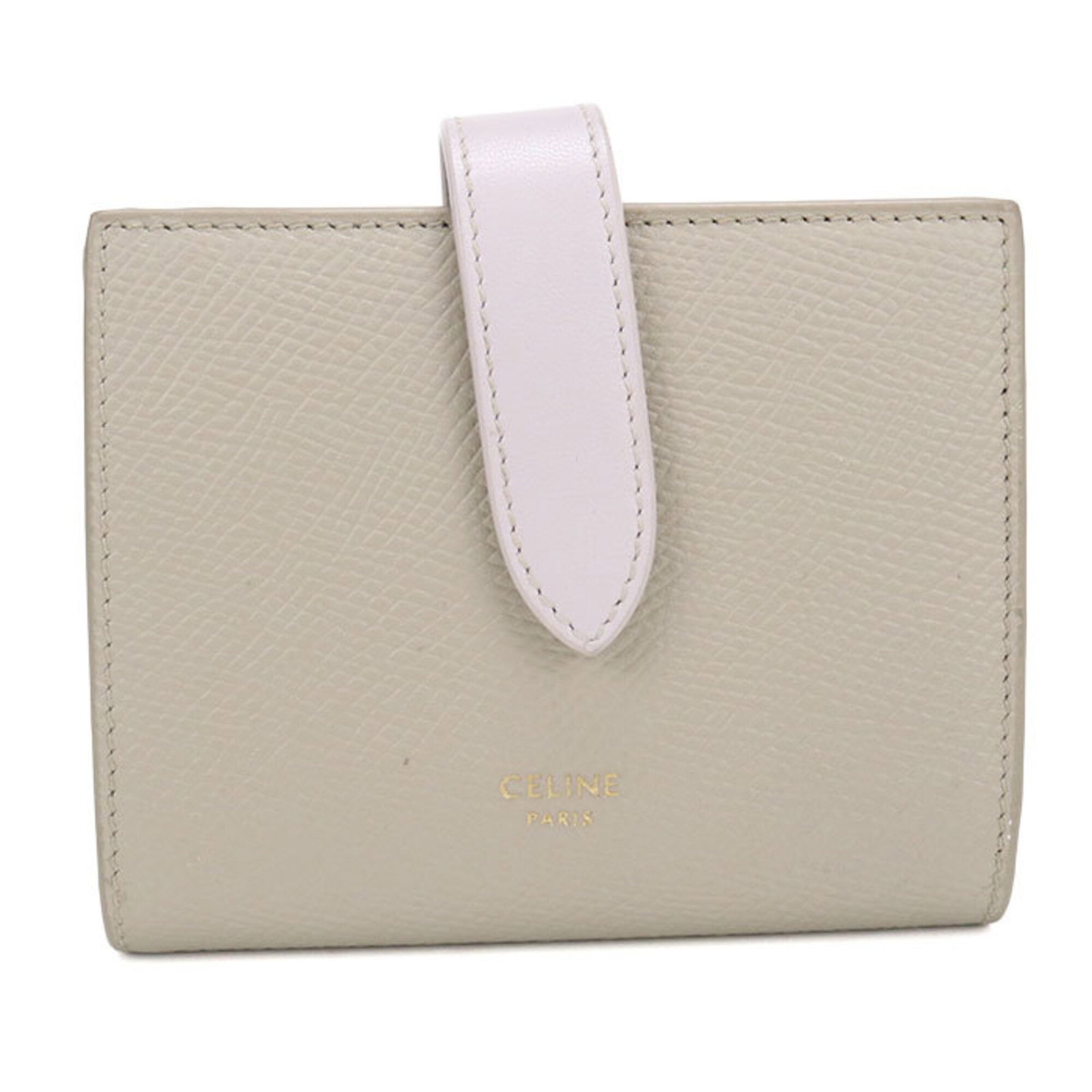 Celine Wallet (Bi-Fold) Leather: Celine Wallet (Bi-Fold) Leather Calfskin leather construction provides a durable and long-lasting finish. The bi-fold design offers a classic and versatile storage solution, while the beige color