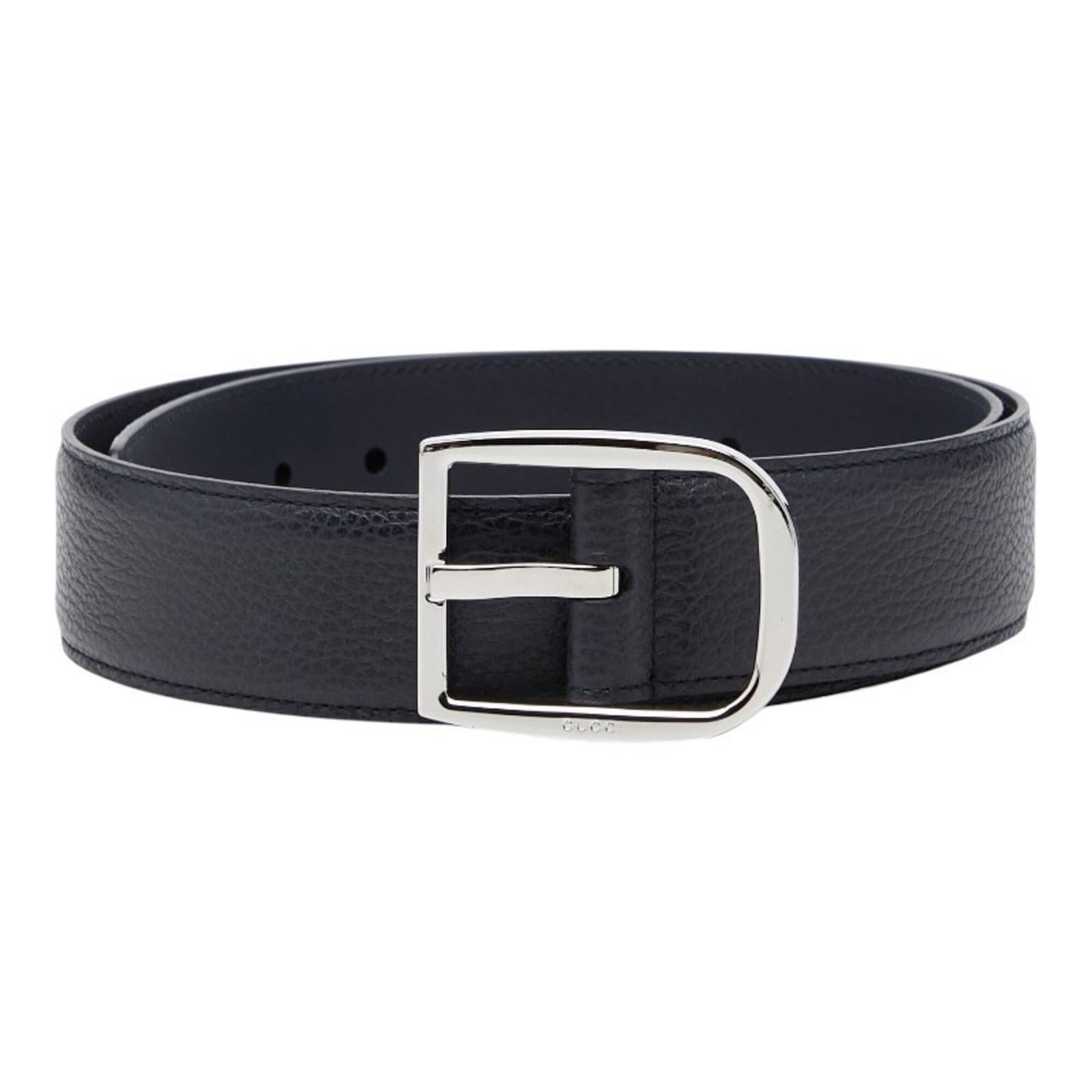 Standard Belt Gucci: Standard Belt Gucci Standard Gucci belt with a classic navy leather strap, available in a range of lengths from 31.88'' to 35.82''. Made from high-quality leather, this belt is a timeless accessory