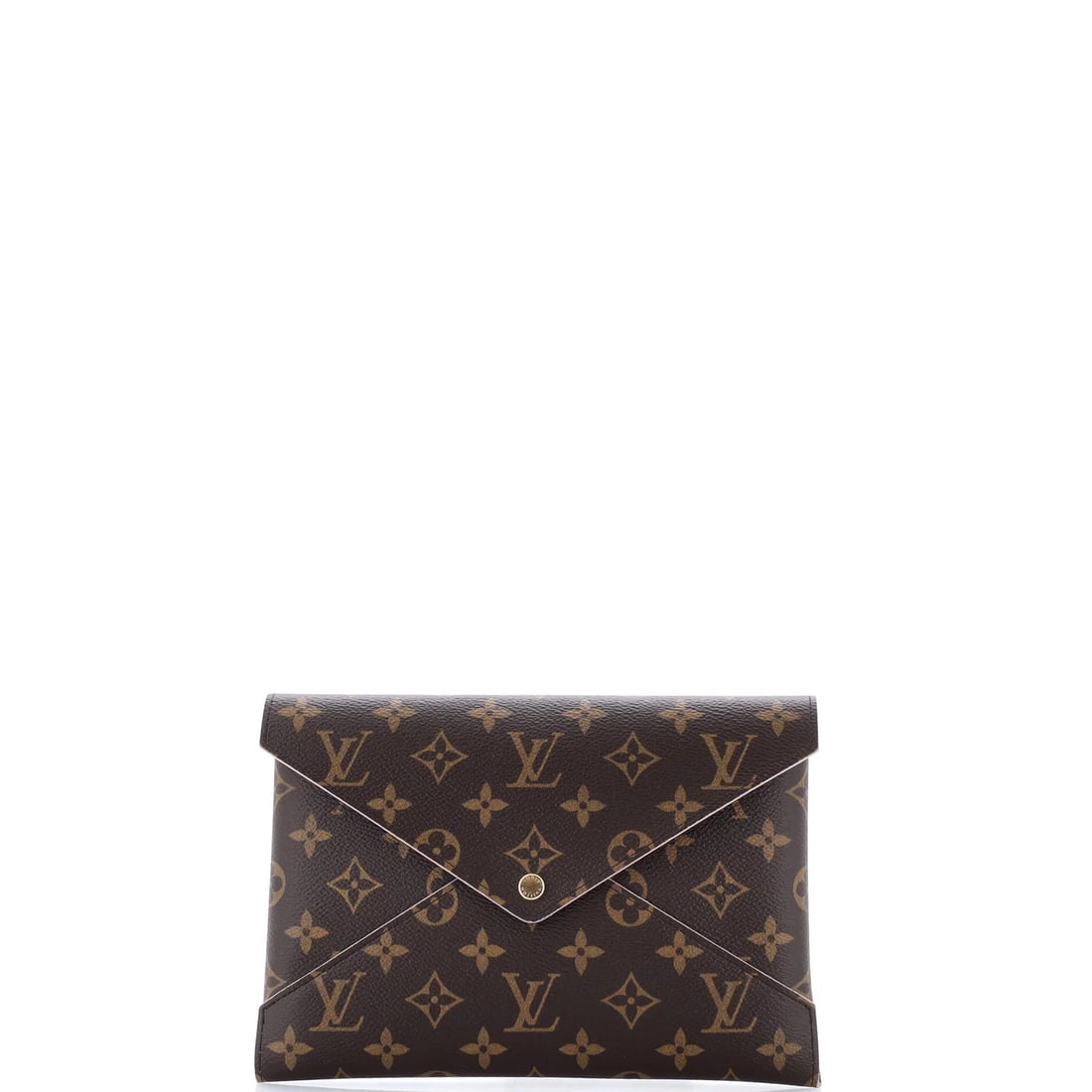 Canvas Monogram Pochette GM Vuitton Kirigami Louis: Canvas Monogram Pochette GM Vuitton Kirigami Louis Brown canvas exterior with iconic Louis Vuitton monogram canvas GM design, featuring a unique Kirigami pochette style. This excellent condition