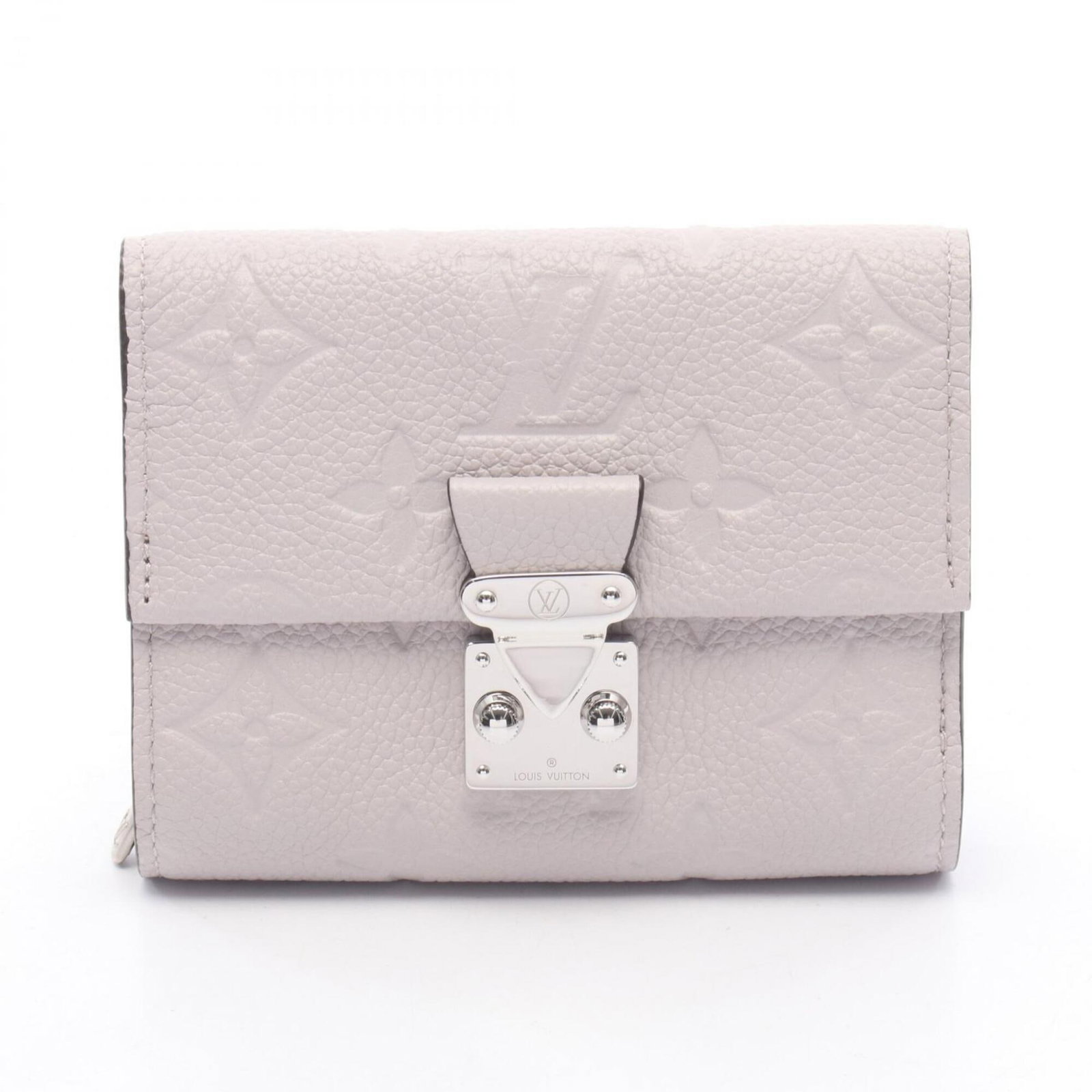 Louis Vuitton Wallet (Tri-Fold) Leather: Louis Vuitton Wallet (Tri-Fold) Leather Gray Louis Vuitton tri-fold leather wallet with a size of 9cm x 11cm x 3cm. This wallet features a classic design with a timeless gray color, perfect for