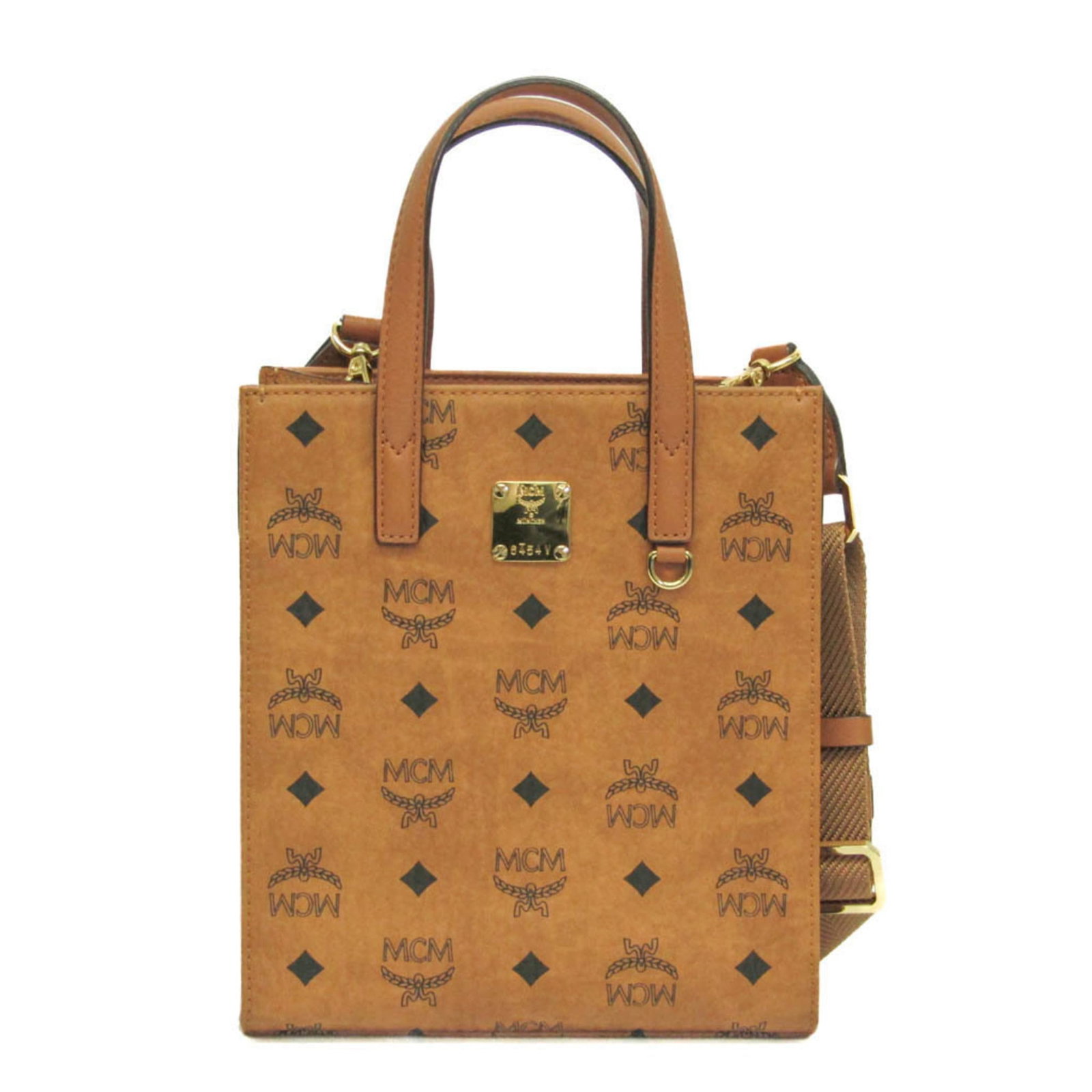 Canvas Coated Shoulder Bag Handbag Mcm: Canvas Coated Shoulder Bag Handbag Mcm Brown canvas coated shoulder bag with 27cm-120cm adjustable strap, 22cm x 19cm x 9cm dimensions. Features a coated canvas material and a total weight of 510g. A