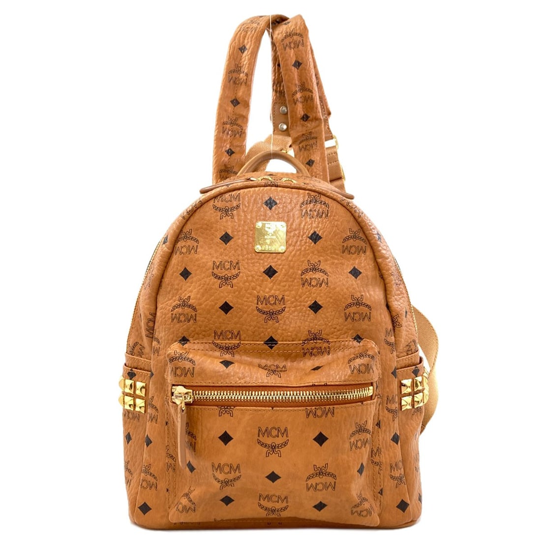Logo Backpack Pvc Daypack Mcm: Logo Backpack Pvc Daypack Mcm Brown MCM Style PVC Daypack Backpack A* with a classic design, featuring a durable PVC exterior and a signature logo on the front. This iconic daypack is a staple of the