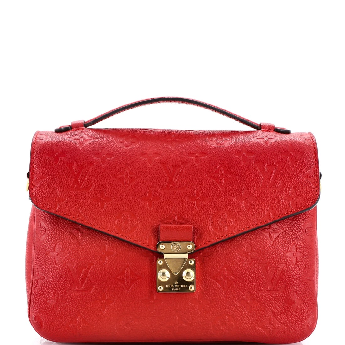 Empreinte Leather Pochette Monogram Vuitton Louis: Empreinte Leather Pochette Monogram Vuitton Louis Red Louis Vuitton Empreinte Leather Pochette Monogram Vuitton Louis features a classic cross body design with a signature red exterior and gold