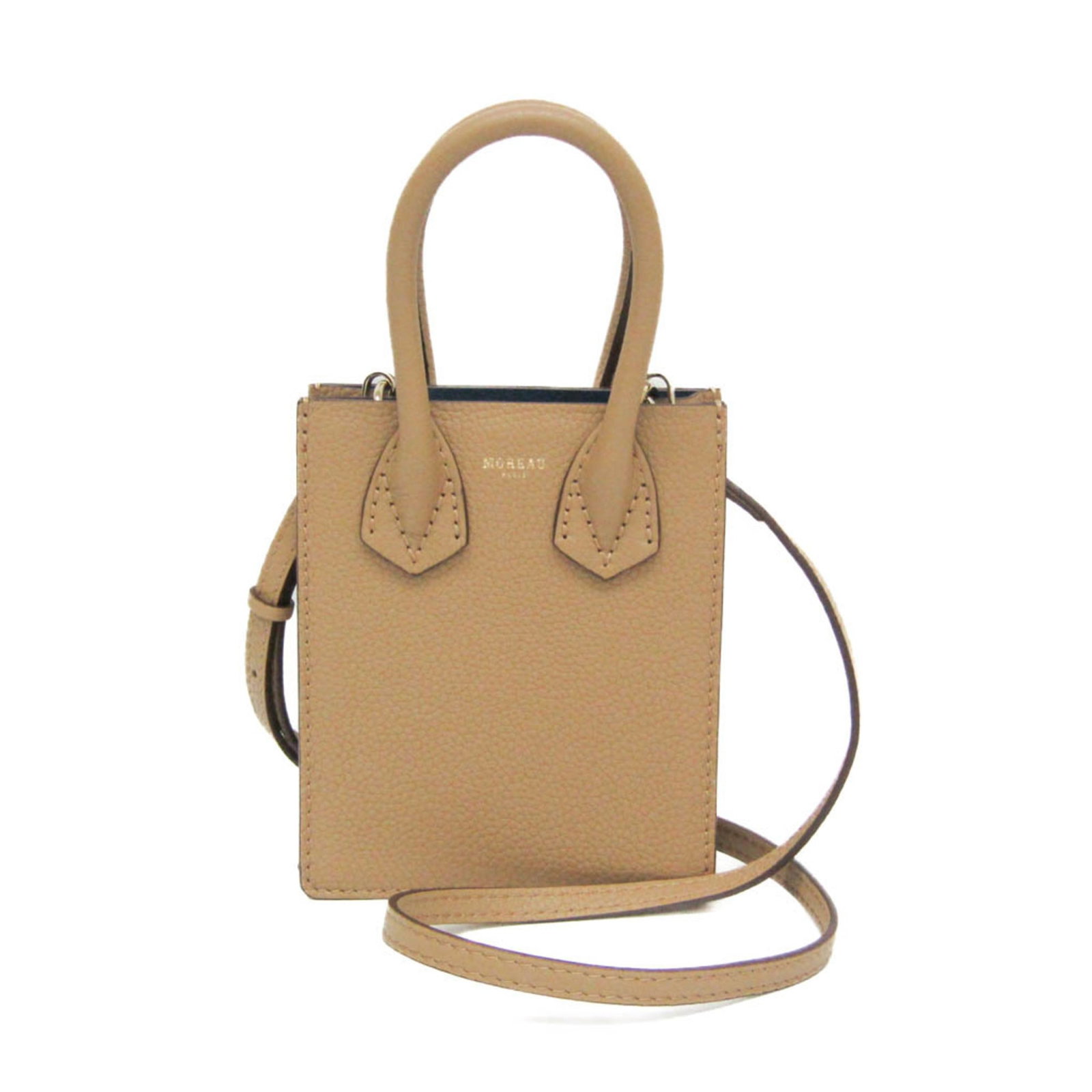 Handbag leather shoulder bag Moreau: Handbag leather shoulder bag Moreau Camel-colored leather shoulder bag with a classic design, measuring 16.5cm x 14cm x 5.5cm. The bag features a sturdy handle and adjustable strap, perfect for