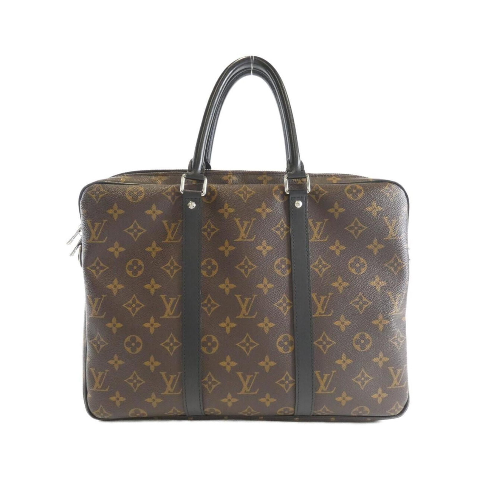 Louis Vuitton Handbag Coated Canvas: Louis Vuitton Handbag Coated Canvas Marron coated canvas Louis Vuitton handbag with silver hardware, measuring 27cm x 37cm x 6cm, comes with a dust bag. This handbag features a classic design and