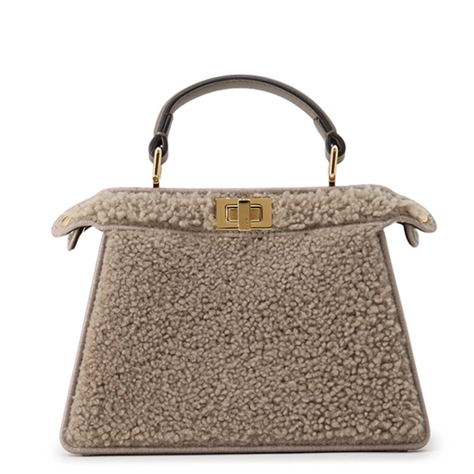 Handbag Leather Fendi: Handbag Leather Fendi Gray Fendi Peekaboo Country of Origin: Italy Handbag Made from Leather, with Gold Hardware and Mouton Leather Type. Item Specifics: Brand: Fendi Line: Peekaboo Country of Origin: