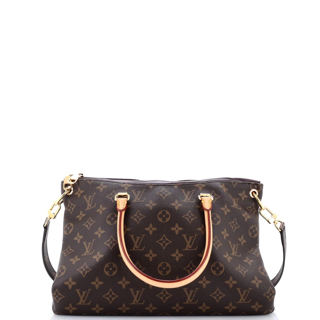 Tote Monogram Canvas with Leather Louis Vuitton: Tote Monogram Canvas with Leather Louis Vuitton Tote Monogram Canvas with Leather Louis Vuitton. This classic Pallas tote features a timeless design with a canvas exterior and leather accents,