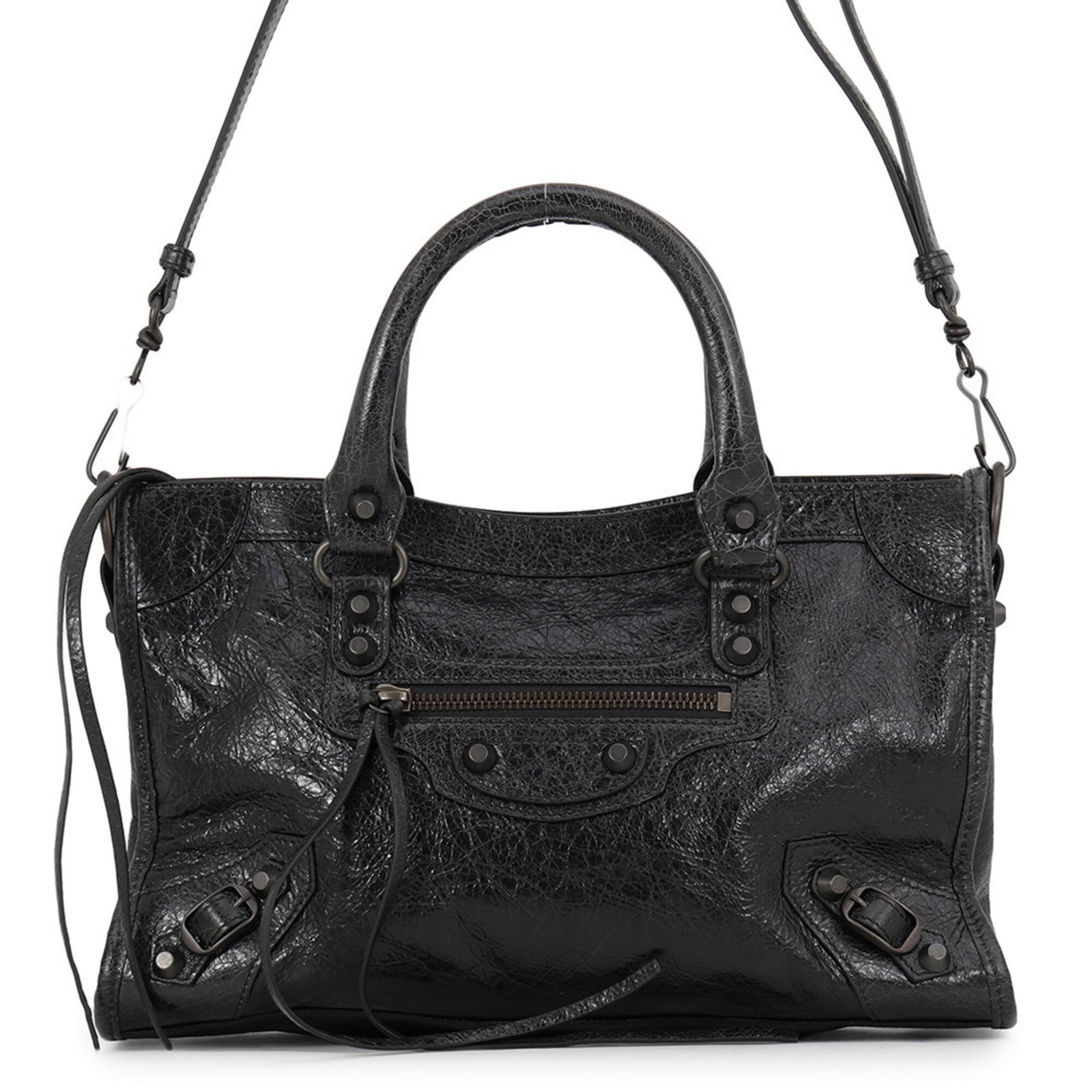 Balenciaga Handbag Shoulder Bag Leather: Balenciaga Handbag Shoulder Bag Leather Black leather Balenciaga shoulder bag with a size of 19.5cm x 29.5cm x 10cm. This Italian-made bag features a classic design with clean lines and a timeless aes